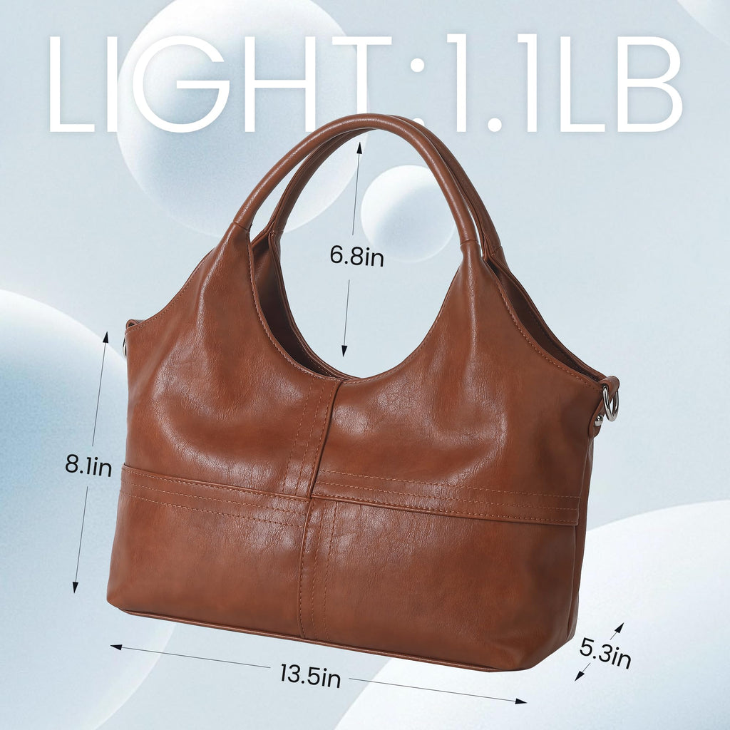 KOGTLA Medium Vegan Leather Purses for Women with Detachable Satchel Strap, Ladies Handbags, Tote Hobo Bags with Two-Handle