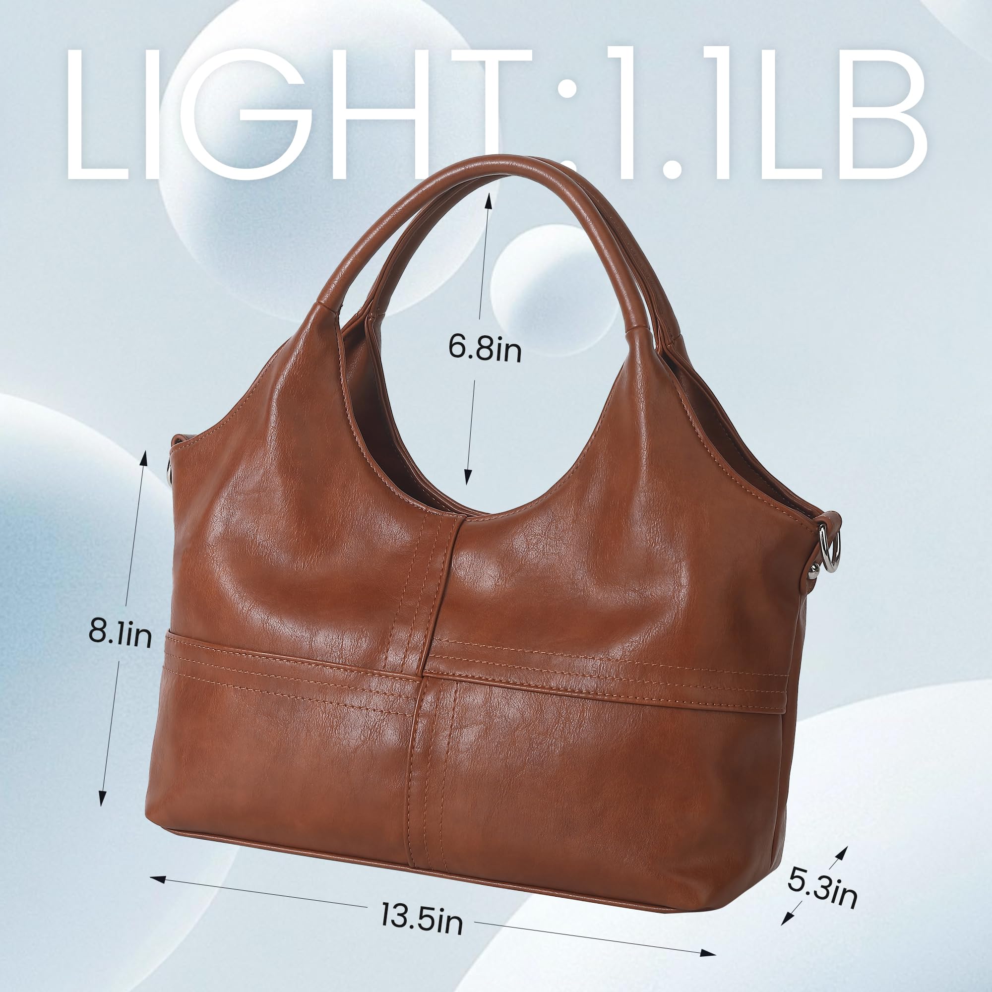 KOGTLA Medium Vegan Leather Purses for Women with Detachable Satchel Strap, Ladies Handbags, Tote Hobo Bags with Two-Handle