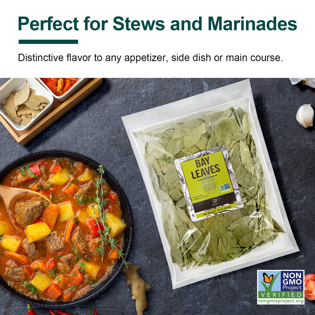 Soeos Bay Leaves Whole, 2 oz(57g), Non-GMO Verified, Dried Leaf, Freshly Packed to Keep Fresh, Laurel Herbs for Cooking, Dried Bay Leaves, Fresh, Green