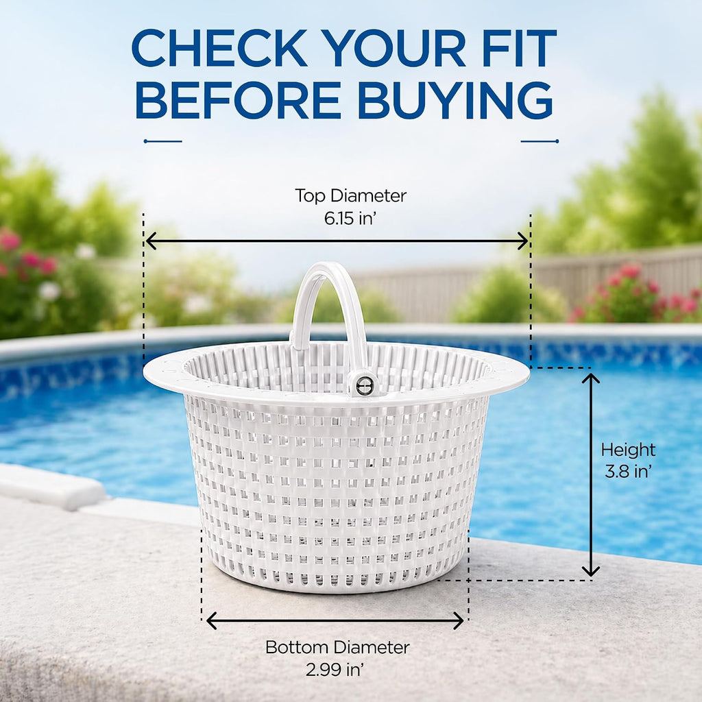 Pool Skimmer Basket 2 Pack - Pivot Handle - 6.45 in - Plastic
