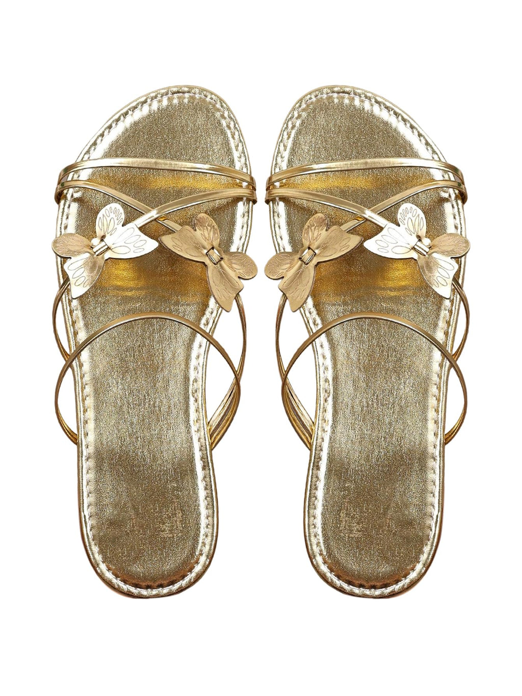 Floerns Women's Elegant Rhinestone Butterfly Transparent Elastic Strap Summer Flat Sandals