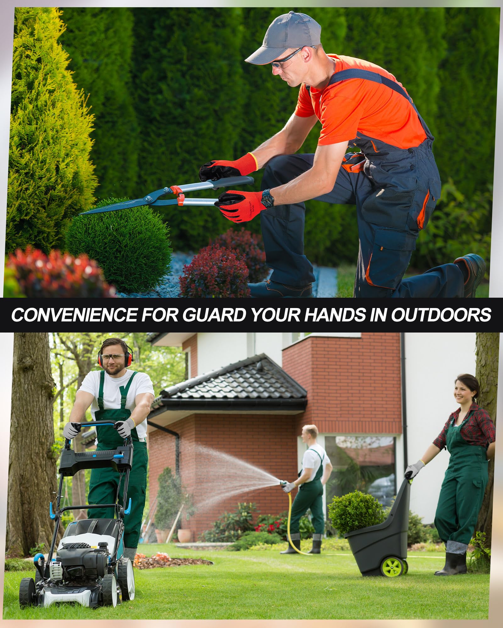 Maxcheck PU Coated Gloves Bulk, Reusable Rubber Safety Gloves for Men Women Work Warehouse, Mechanic, Woodworking