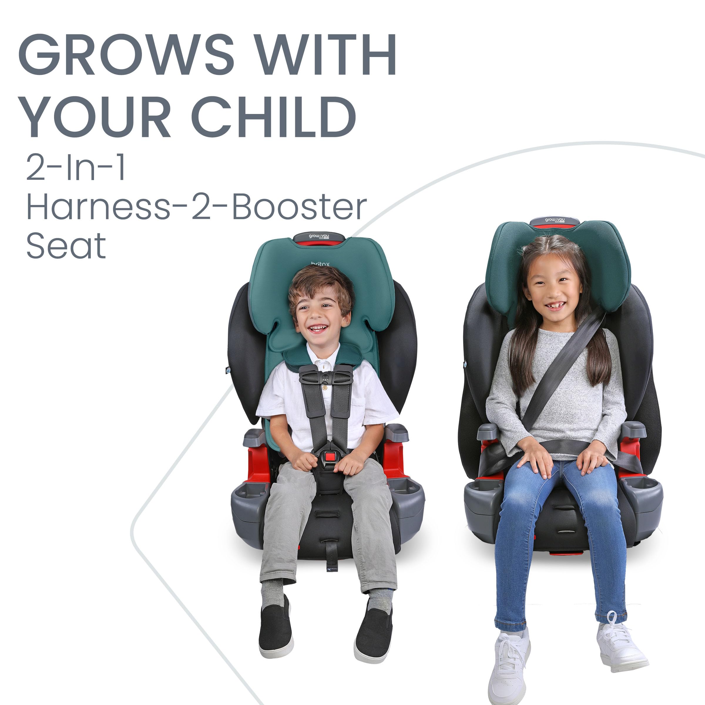 Britax Grow with You ClickTight Harness-2-Booster Car Seat, 2-in-1 High Back Booster, Black Contour