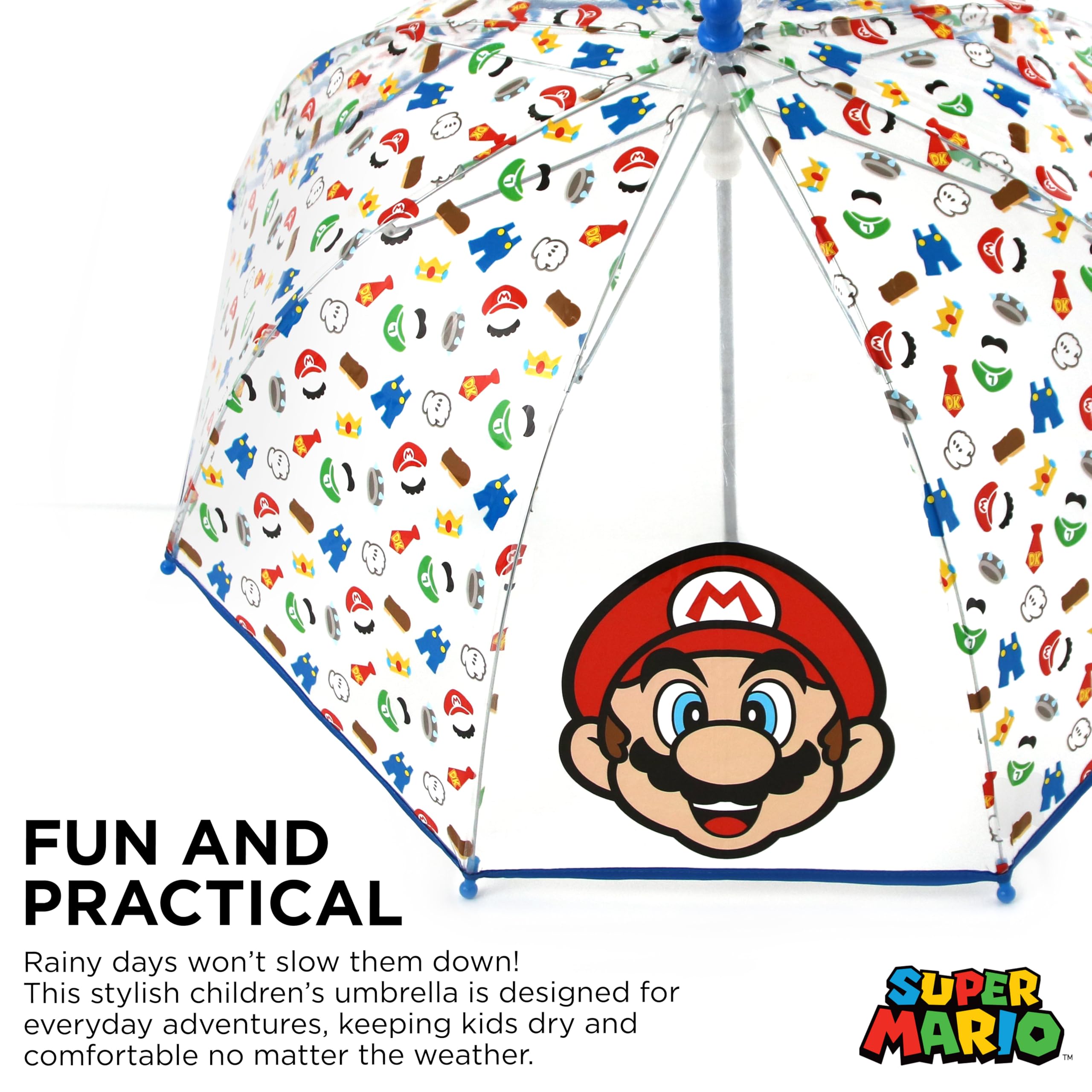 ABG Accessories Kids Umbrella for Boys and Girls Dome clear bubble umbrellas for Rain Windproof & Transparent with Easy Grip Handle Ages 3-10
