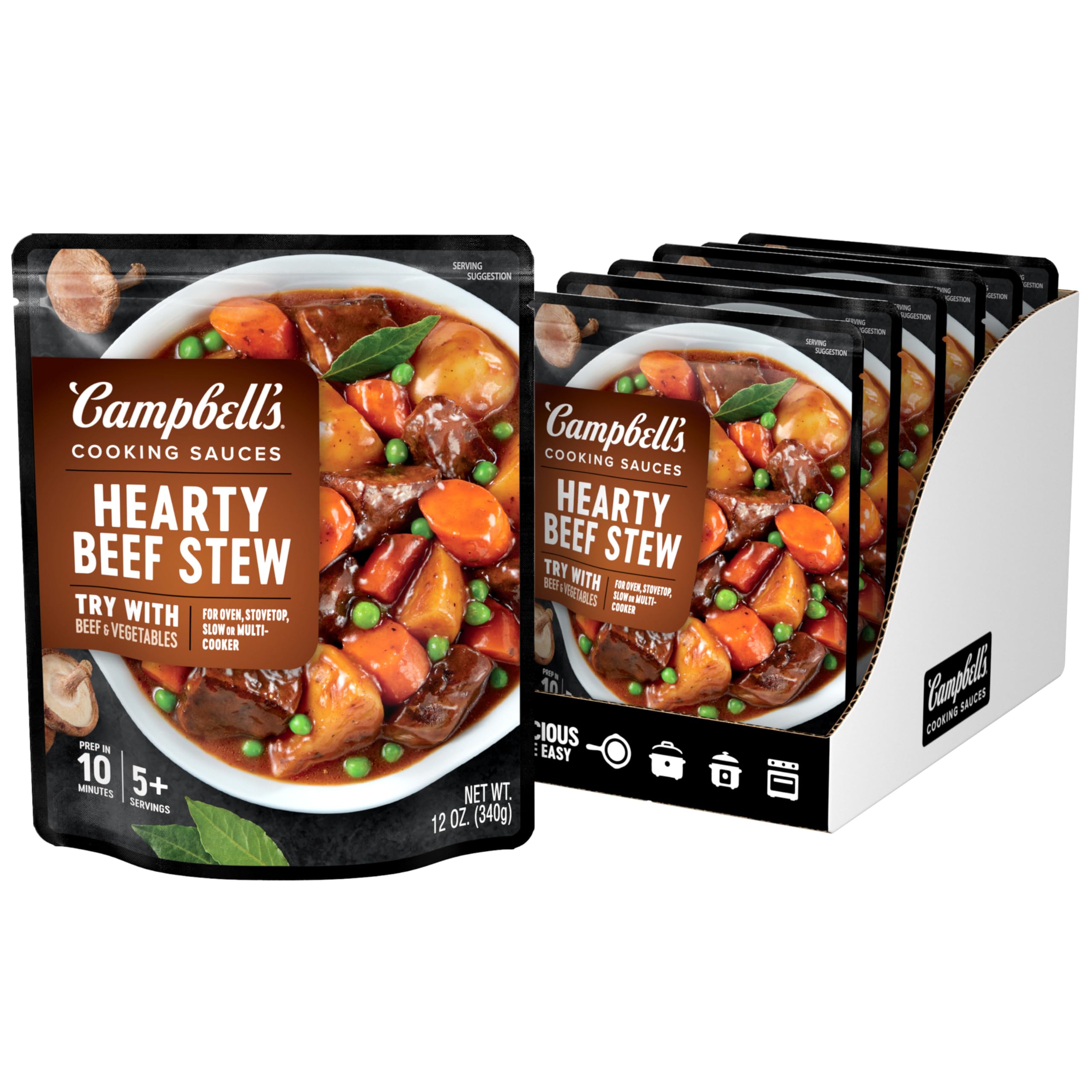 Campbell's Cooking Sauces, Hearty Beef Stew, 12 Oz Pouch