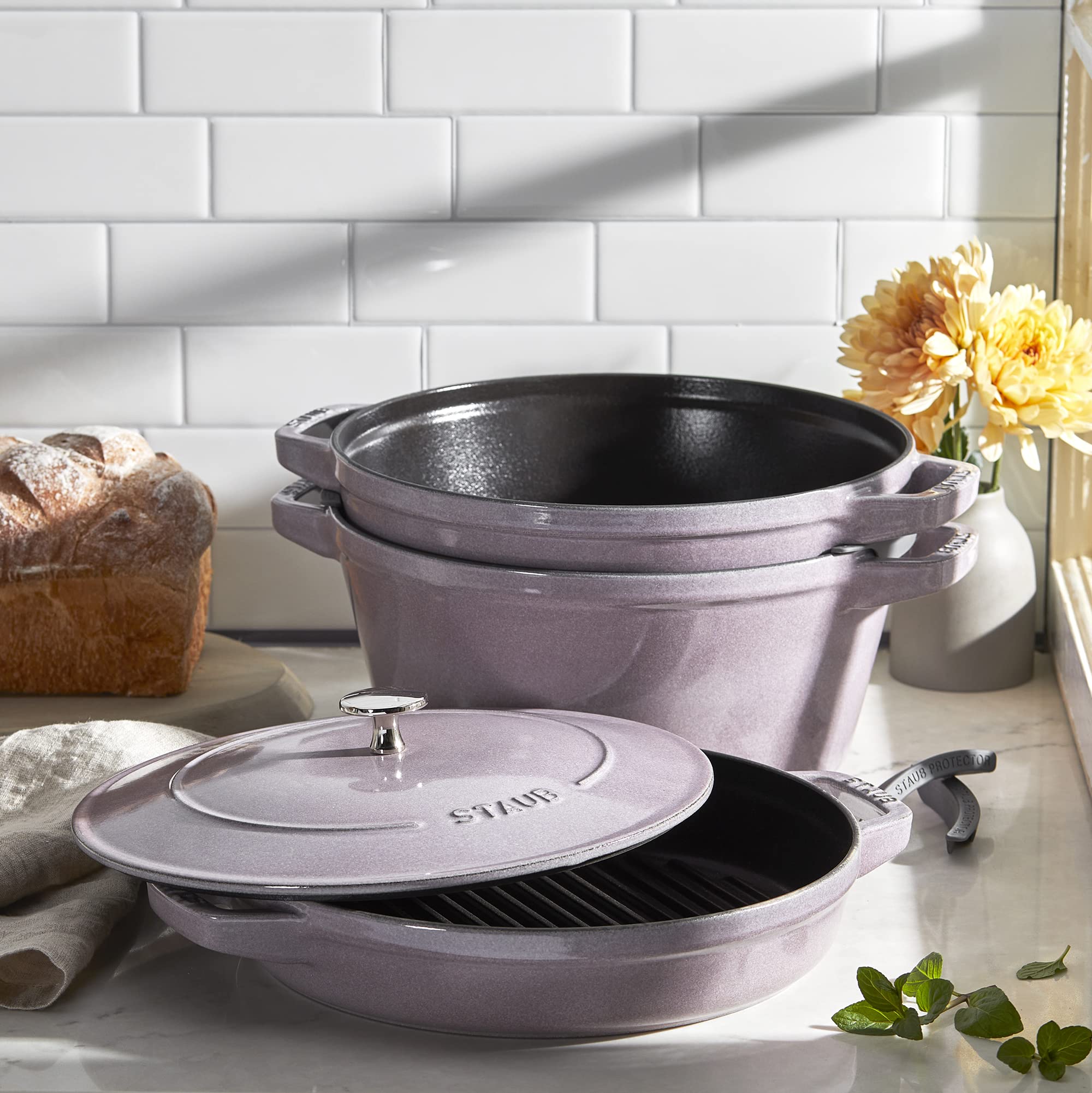 Staub Cast Iron 4-pc Stackable Set - Dark Blue