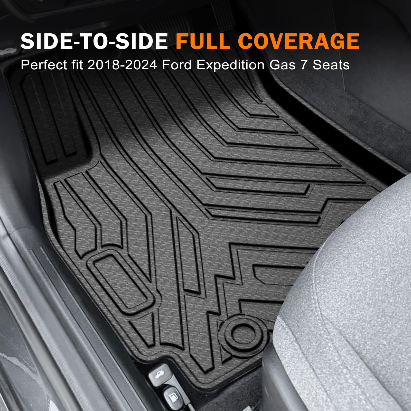 KUST Floor Mats for Tesla Model S Accessories 2012-2024 2025 (Not for Plaid/Long Range) Custom Fit Floor Liners A ll Weather Protection 1st & 2nd Row High Edge Non-Slip
