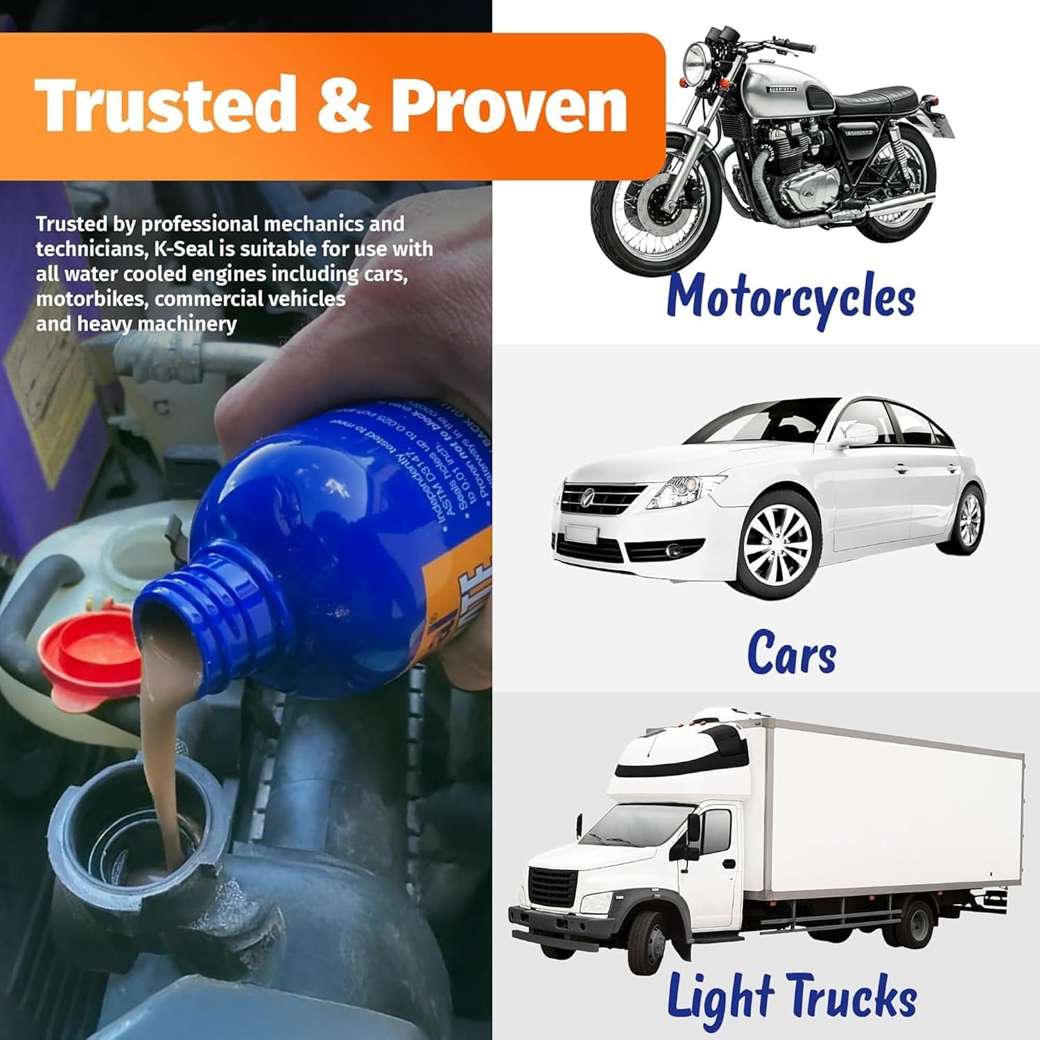 K-Seal ST3501 Pour & Go Head Gasket Sealer, 16 oz – Repairs Blown Head Gaskets, Cracked Heads & Engine Blocks