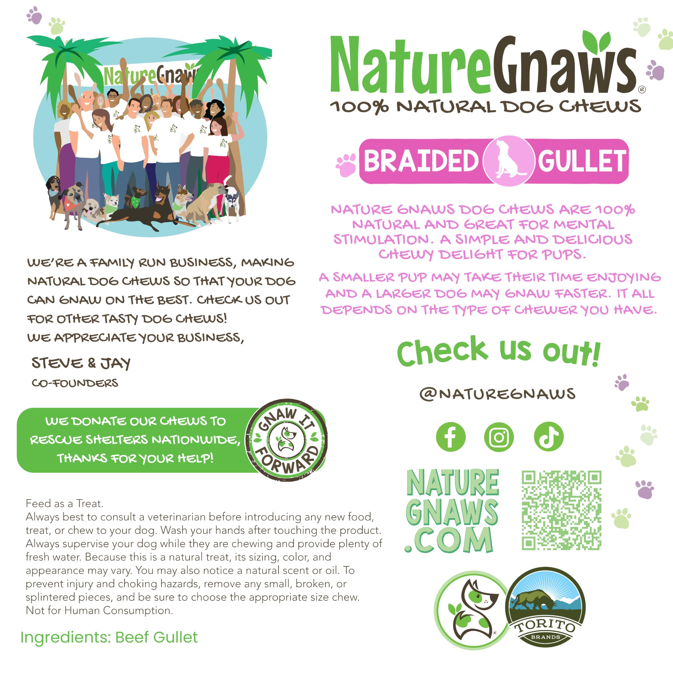 Nature Gnaws Beef Gullet Chews for Small Dogs 4-5" (20 Count) - Natural Beef Jerky Stick Dog Chew Treats - Rawhide Free