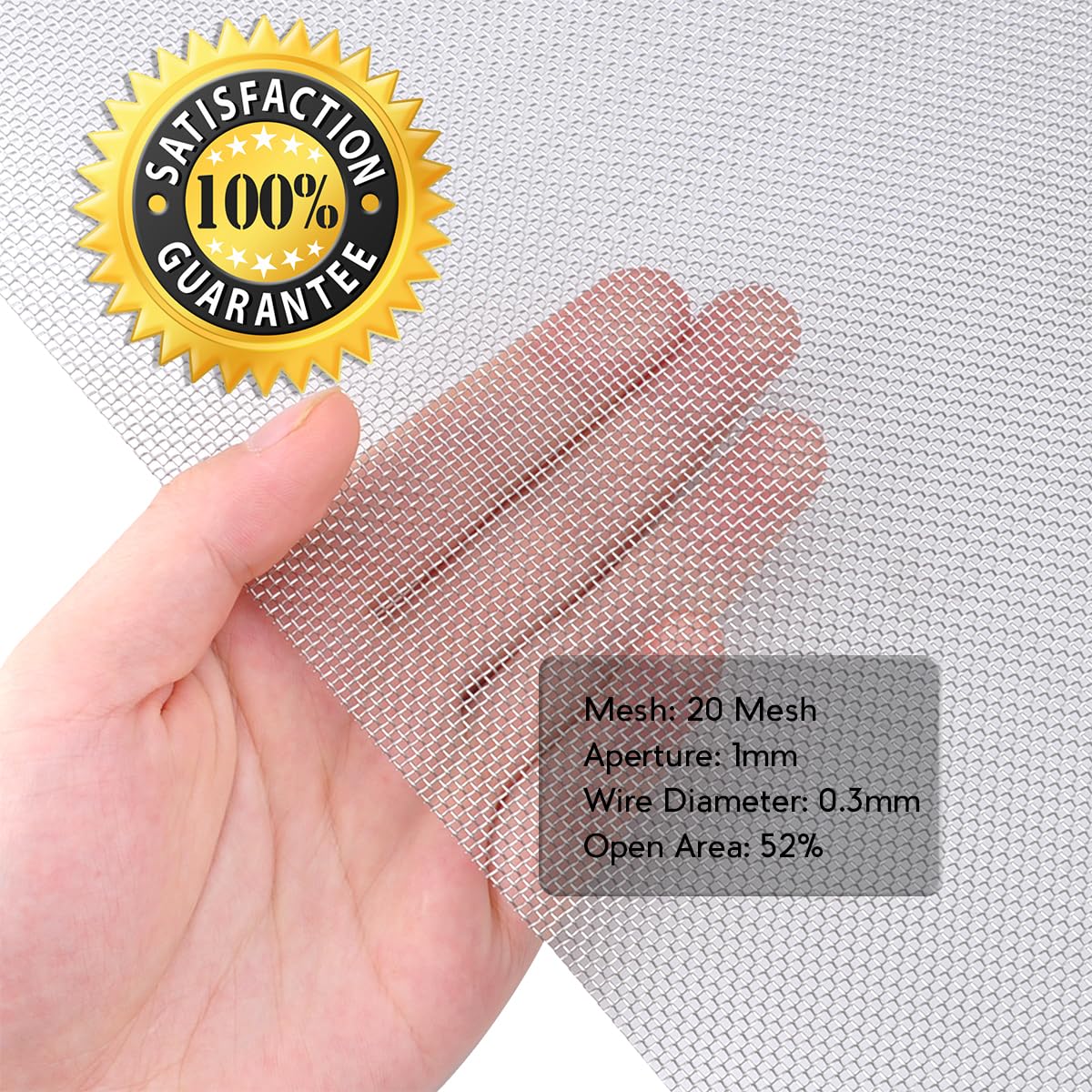 Valchoose Soft 304 Stainless Steel Mesh, 8 Pack Bendable Woven 8.3"X11.8"(213X302mm), 20 Mesh Non-Rusting, Wire Mesh Easy to Work, Non-Corrosive for DIY, Vent, Cage, Garden, Window (Plain Weave)