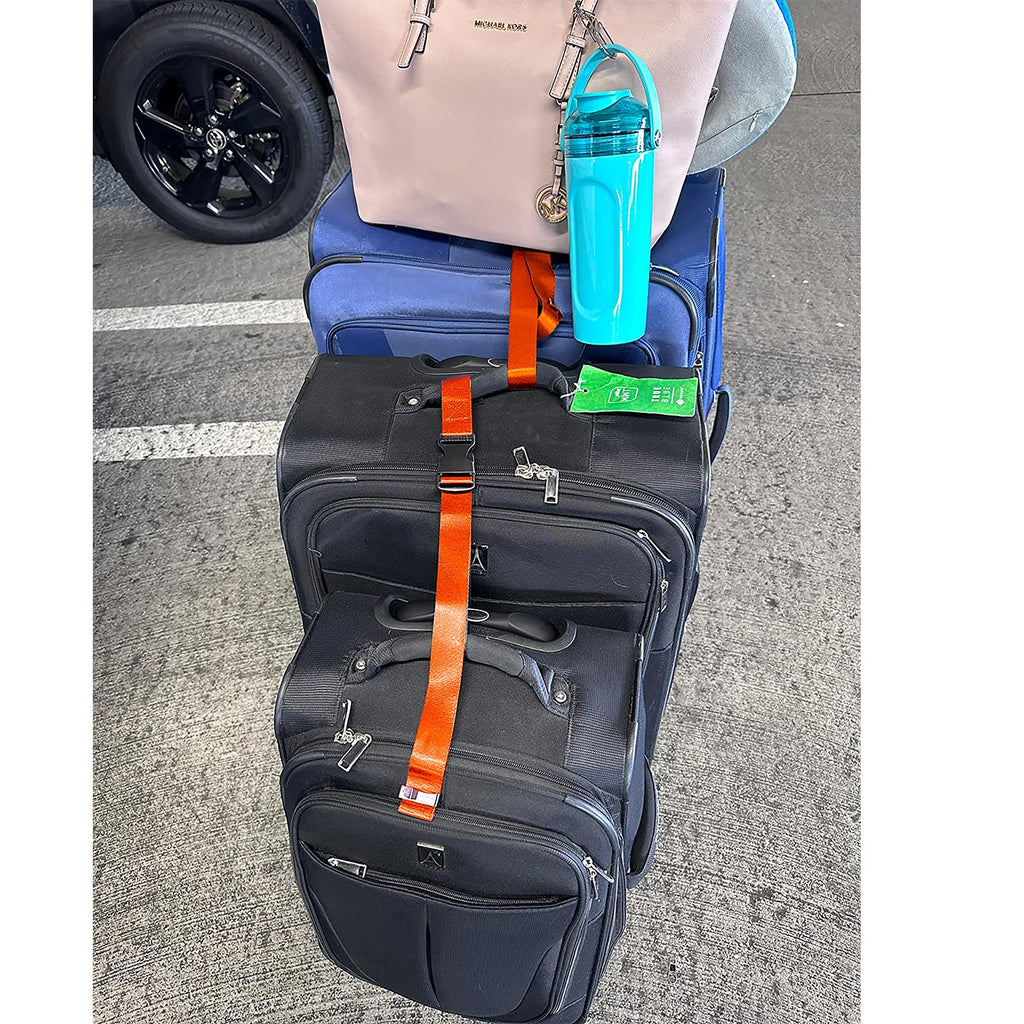 Luggage Straps for Suitcases TSA Approved, Travel Accessories to Connect Two Suitcase, Add Bag Luggage Straps for Carry On Your 3 Luggages Adjustable Buckle Belt, 2Pack Black