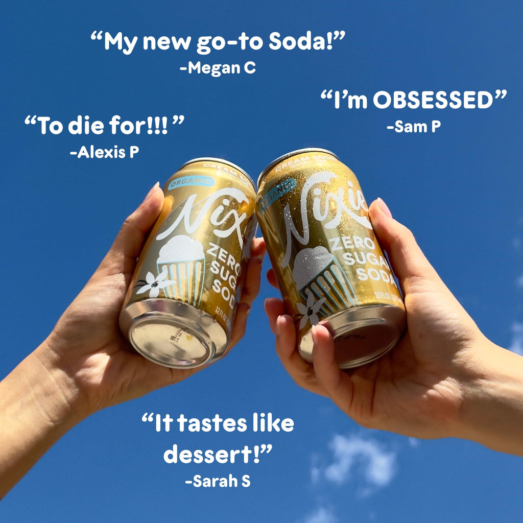 Nixie Organic Zero Sugar Soda, NEW Cherry Cola, Healthy Soda Pop, Non-GMO, 0 Sugar, 0 Calories, 40mg Caffeine, 12oz Cans (12 Pack)