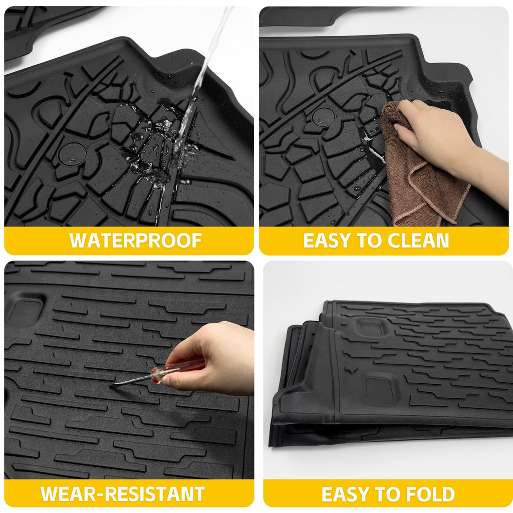Cargo Mats for 2018-2025 Jeep Wrangler JL Unlimited 4X4 Trunk Mat with Backrest Liner, All Weather TPE Protector Rear Back Seat Mats for 18-25 Wrangler JL 4X4 4 Door Accessories