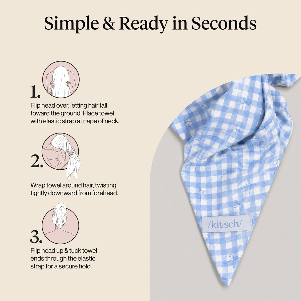 Kitsch Plush Microfiber Hair Towel Wrap for Women – Ultra Absorbent Microfiber Bath Towels for Wet, Curly, Long or Short Hair – Anti-Frizz Hair Wrap, Great Hair Care Gifts for Women