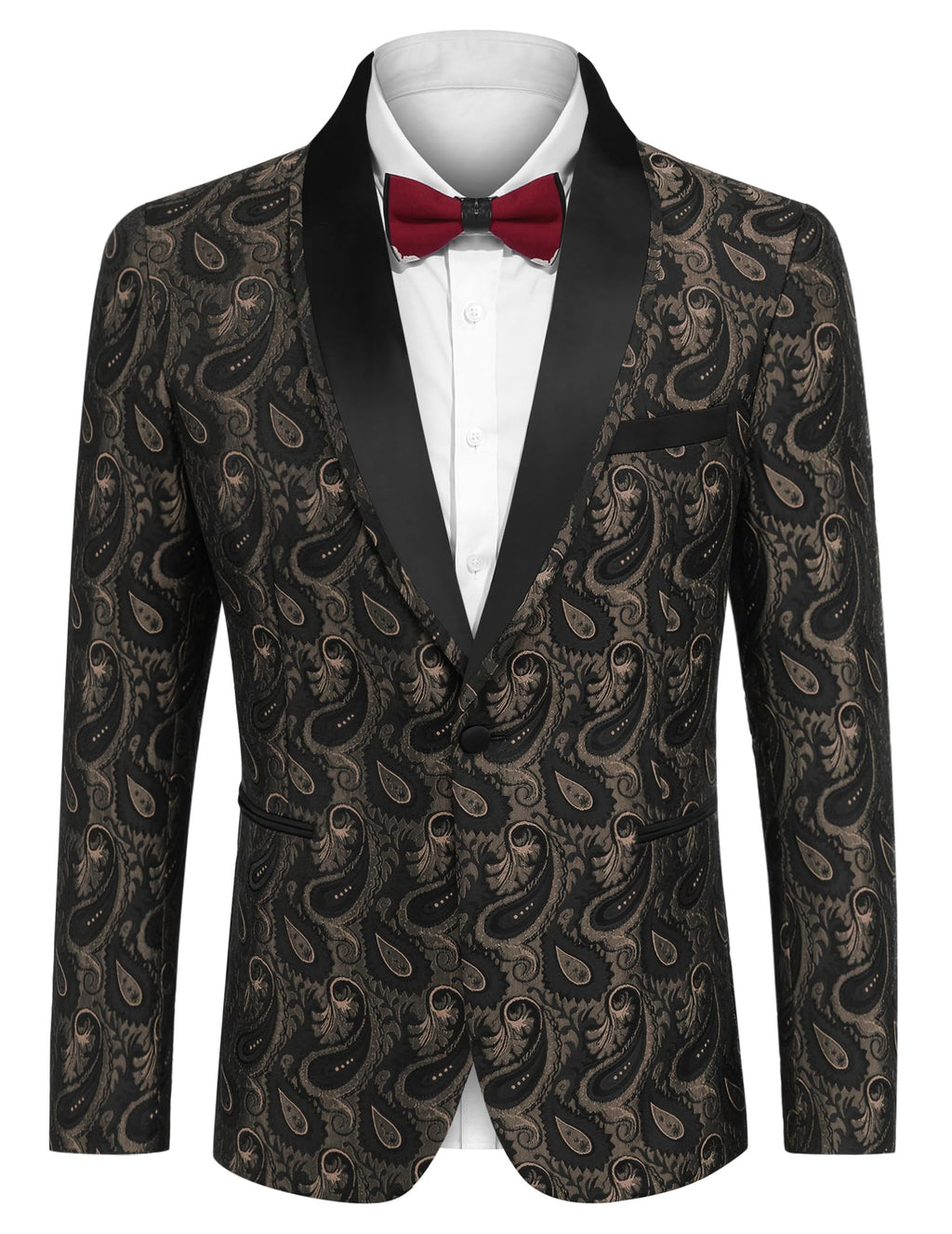 COOFANDY Men's Floral Tuxedo Suit Jacket Slim Fit Dinner Jacket Party Prom Wedding Blazer Jackets