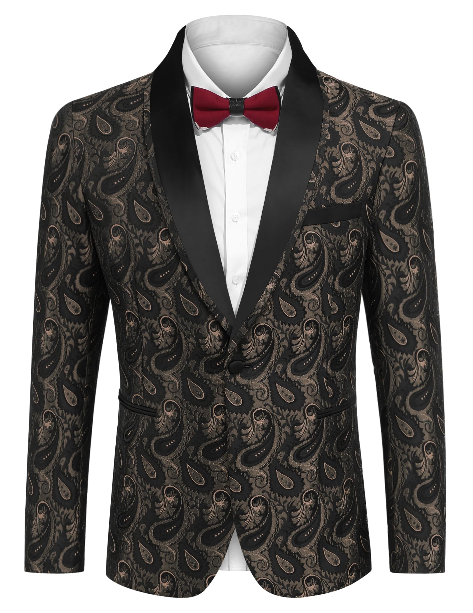 COOFANDY Men's Floral Tuxedo Suit Jacket Slim Fit Dinner Jacket Party Prom Wedding Blazer Jackets