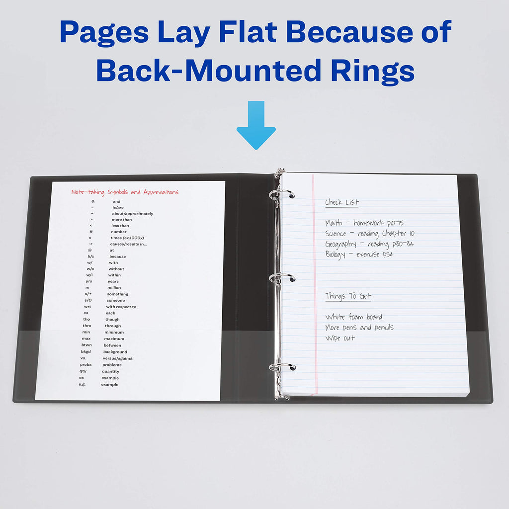 Avery Standard View 3 Ring Binders, 0.5" Round Rings, 100-Sheet Capacity, 0.7 Inch Wide Spine, White Binders, Ideal for Lightweight Organization and Occasional Referencing (12-Pack of 05706)