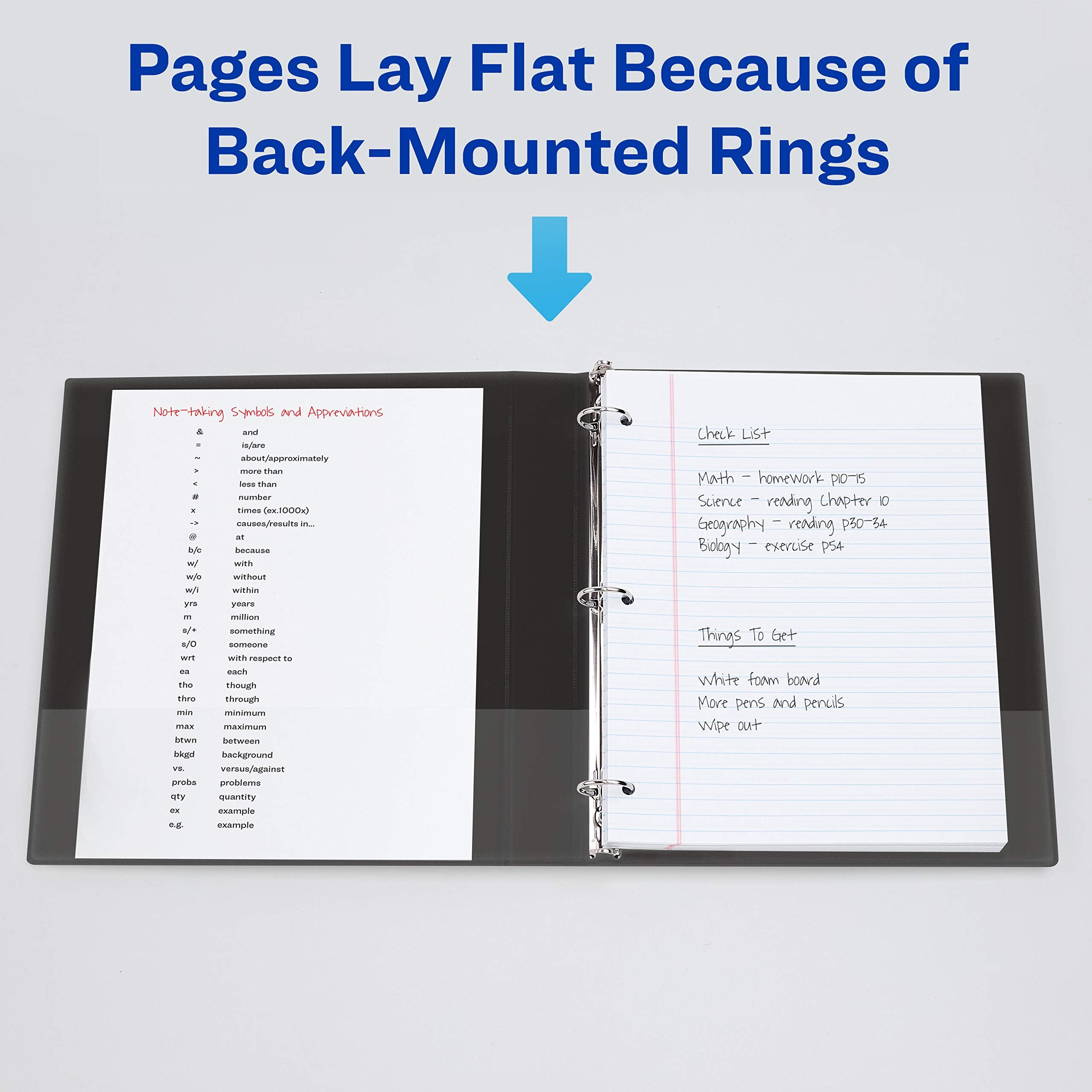 Avery Standard View 3 Ring Binders, 0.5" Round Rings, 100-Sheet Capacity, 0.7 Inch Wide Spine, White Binders, Ideal for Lightweight Organization and Occasional Referencing (12-Pack of 05706)
