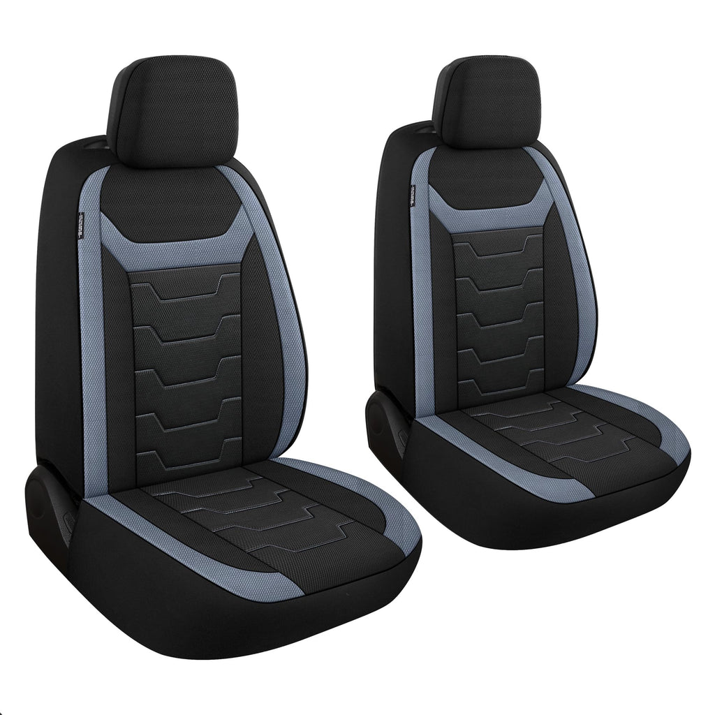 AOKAOK 3D Air-Mesh Car Seat Covers Full Set, Breathable and Split Bench Compatible Seat Covers for Cars, Universal Car Interior Covers for Most Cars Sedan Truck SUV(Black/Blue)