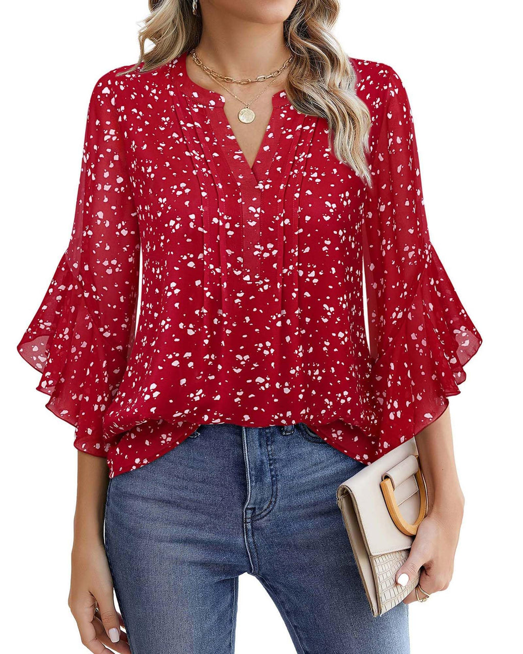 Timeson Women's 3/4 Sleeve Top | Dressy, Casual