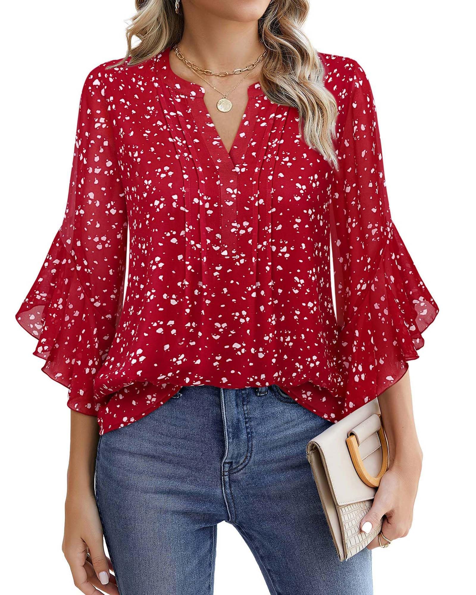 Timeson Women's 3/4 Sleeve Top | Dressy, Casual