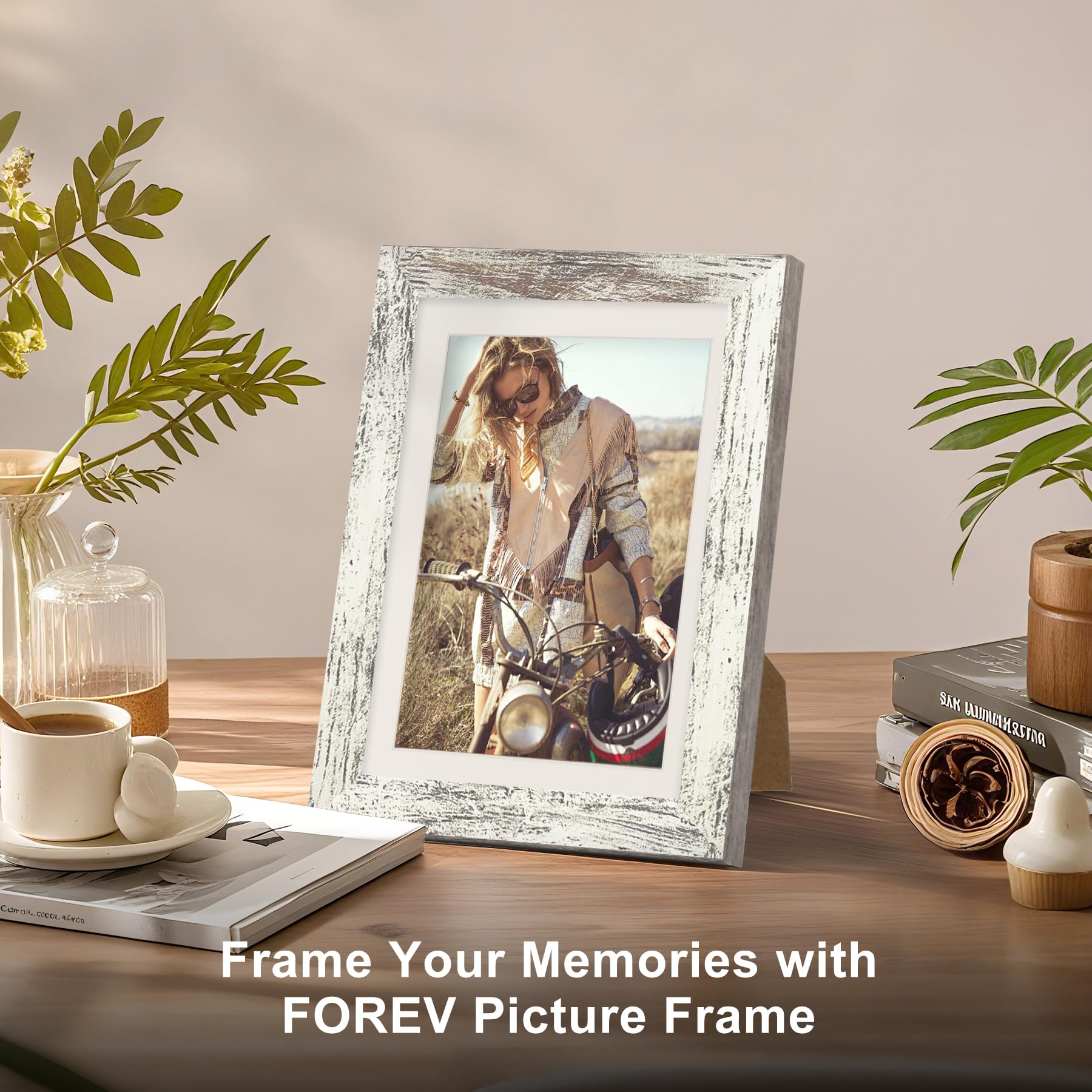TOFOREVO Picture Frames 4x4 Set of 2 Black Wood Grain Photo Frame for Gallery Wall Mounting or Tabletop Display