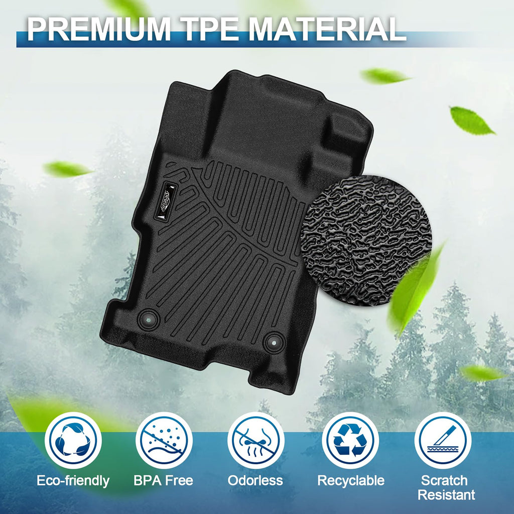 PELEUS Floor Mats for Toyota 4Runner 2003-2009 (4th Gen), All Weather Custom Fit Car Mats & Cargo Liner Set, Odorless TPE Heavy Duty Protection Accessories, Black (Only 5-Seat Models)