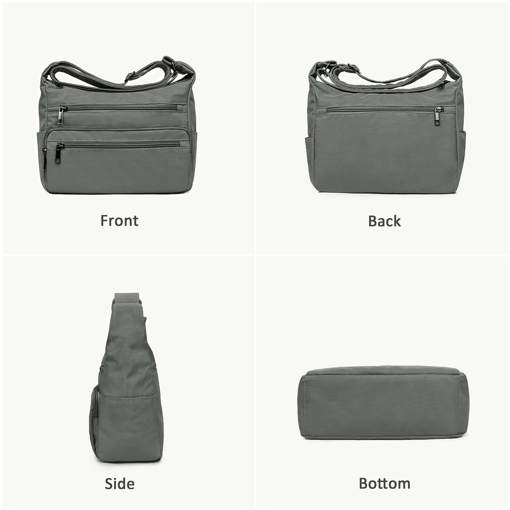 VOLGANIK ROCK RFID Purses for Women Fabric Nylon Multi Pocket Crossbody Bag Ladies Travel Handbag