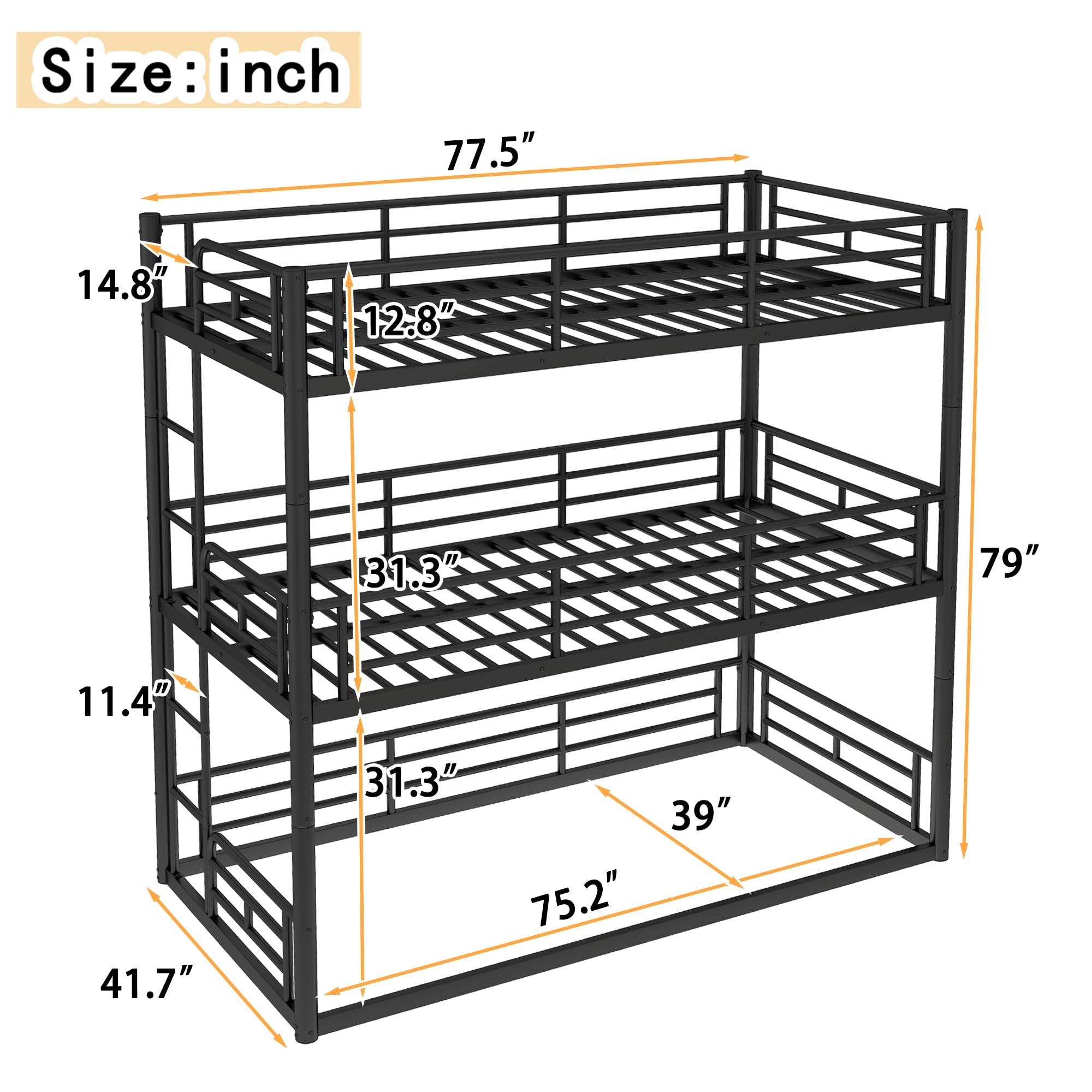DNYN Twin Size Loft Bed with Desk & Storage Drawers& Table Set for Kids Bedroom,Covertible Twin-Over-Twin Bunkbeds Design,Easy Assemble & Space Saving & No Box Spring Needed,for Small Space, Black