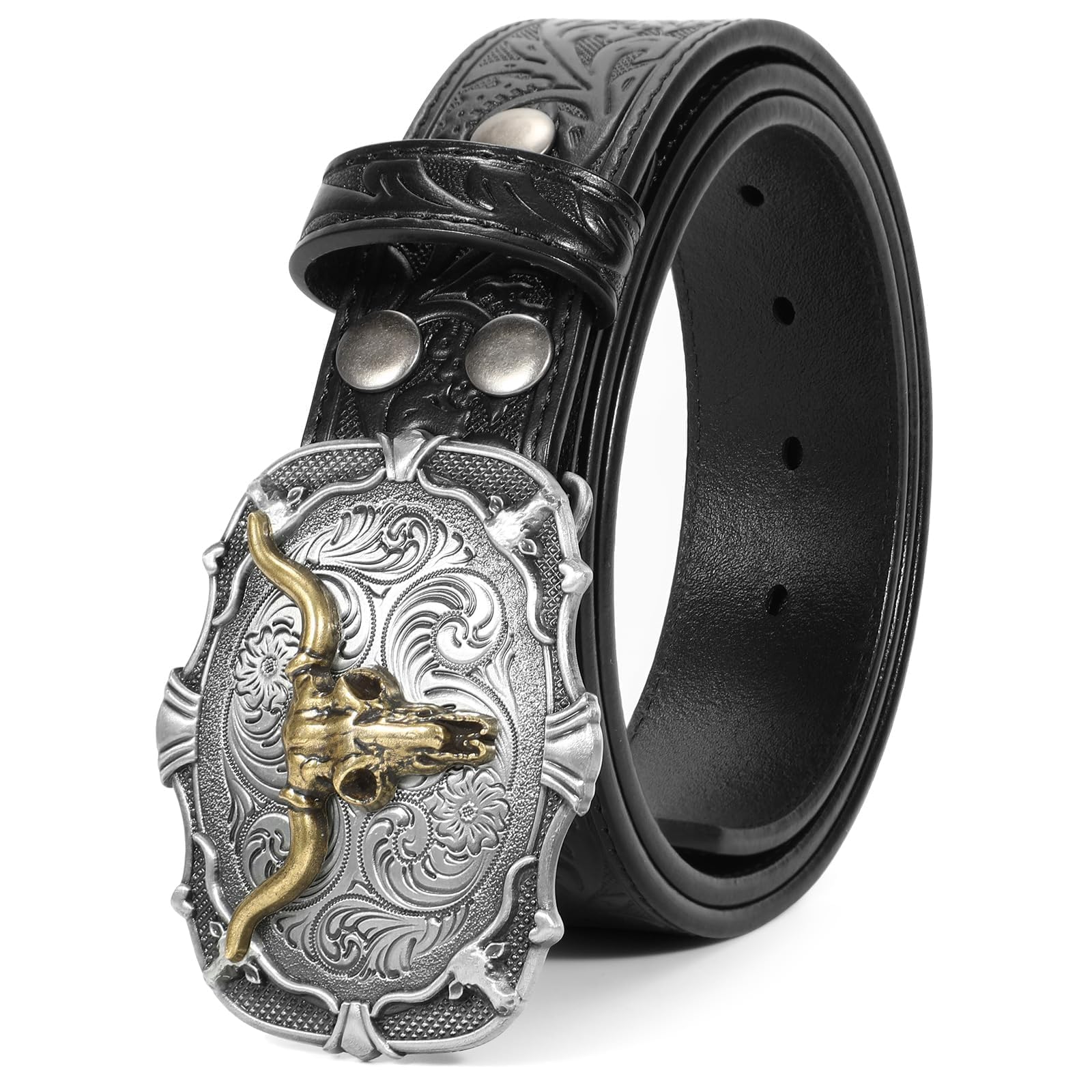 BELTROAD Western Leather Buckle Belt for Men Women Cowboy Cowgirl Mens Leather Belt for Jeans Christmas Men's Belt Gifts