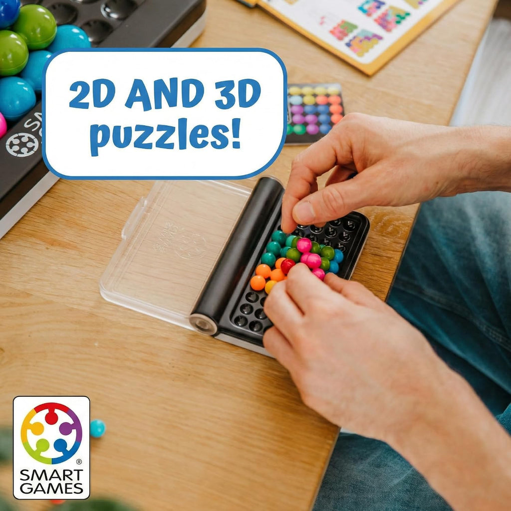 SmartGames IQ Puzzler Pro | Boost Logic and Problem Solving Skills | Level Up with 120 2D and 3D Challenges from Easy to Expert | Great for Ages 6 - Adult | A Fun Travel Game in a Portable Case