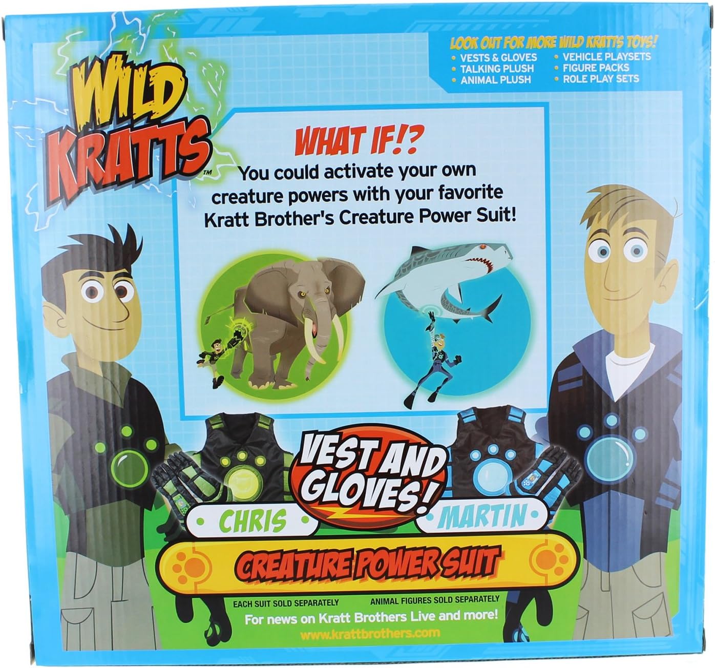 Wild Kratts Chris Creature Power Suit Costume- Size Small 4-6- Vest, Gloves, and 2 Creature Power Discs