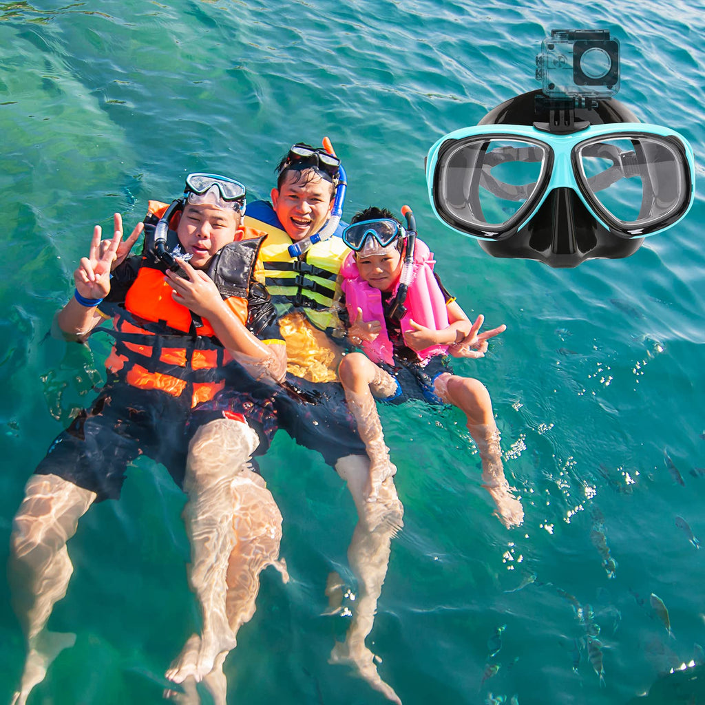 Nearsighted Snorkel Gear, Nearsighted Dry Snorkel Mask Set for Adult Youth, Nearsighted Anti Fog Diving Mask with Detachable Camera Mount & Adjustable Strap for Scuba Diving, Snorkeling, Freediving