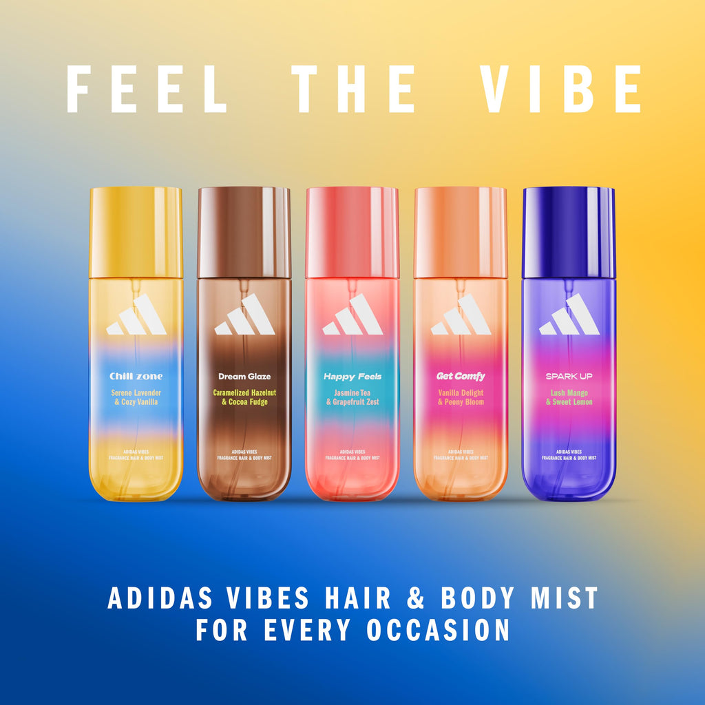 adidas Vibes Chill Zone Fragrance Hair & Body Mist for Women, Mood-Boosting, Notes of Lavender & Vanilla, For Any Occasion, 7.9oz