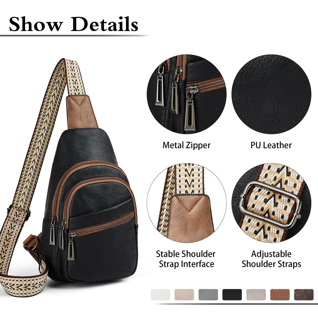 Sling Bag Crossbody Bags for Women Small Cross Body Bag Fanny Packs Chest Sling Purse for Daily Travel Leisure Sport