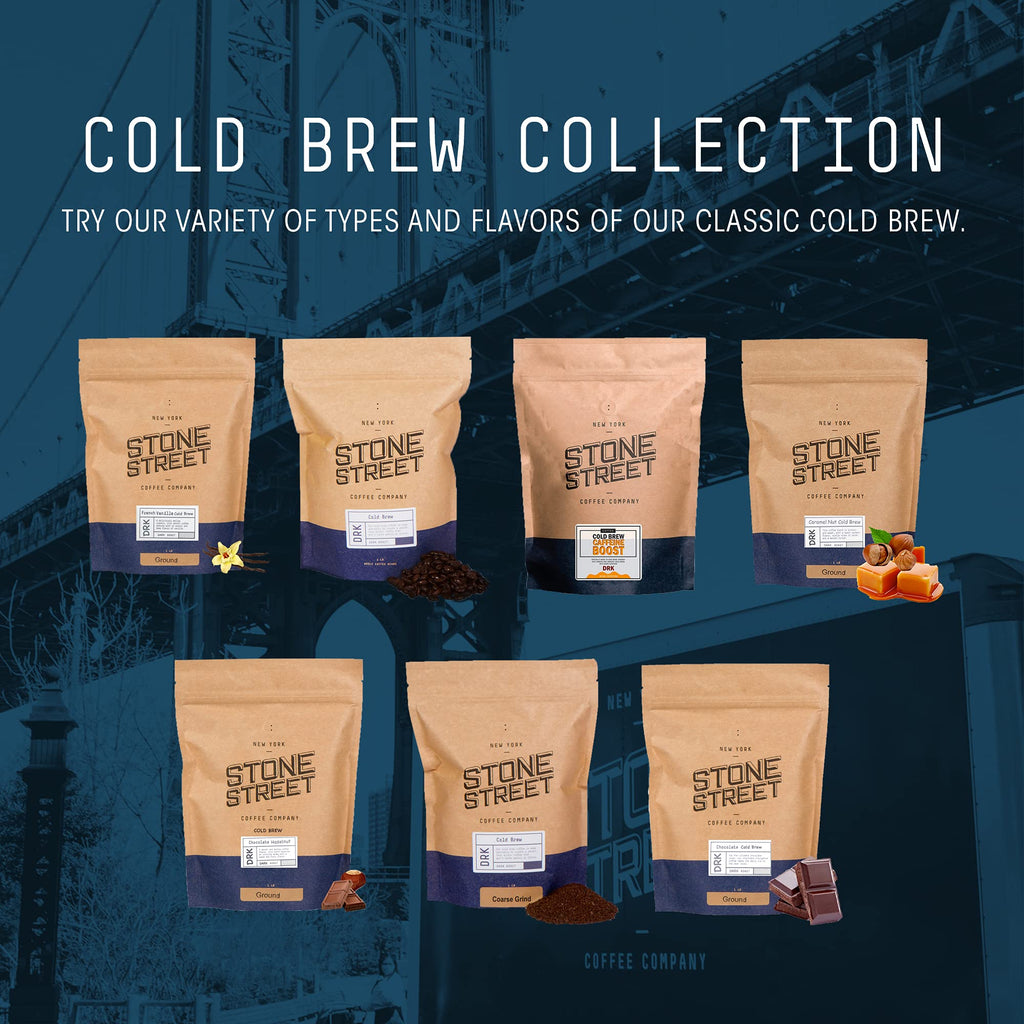 Stone Street Cold Brew Coffee, Low Acid, 100% Arabica, Gourmet Coffee - Breakfast Blend, Medium Roast, Coarse Ground, 2 LB
