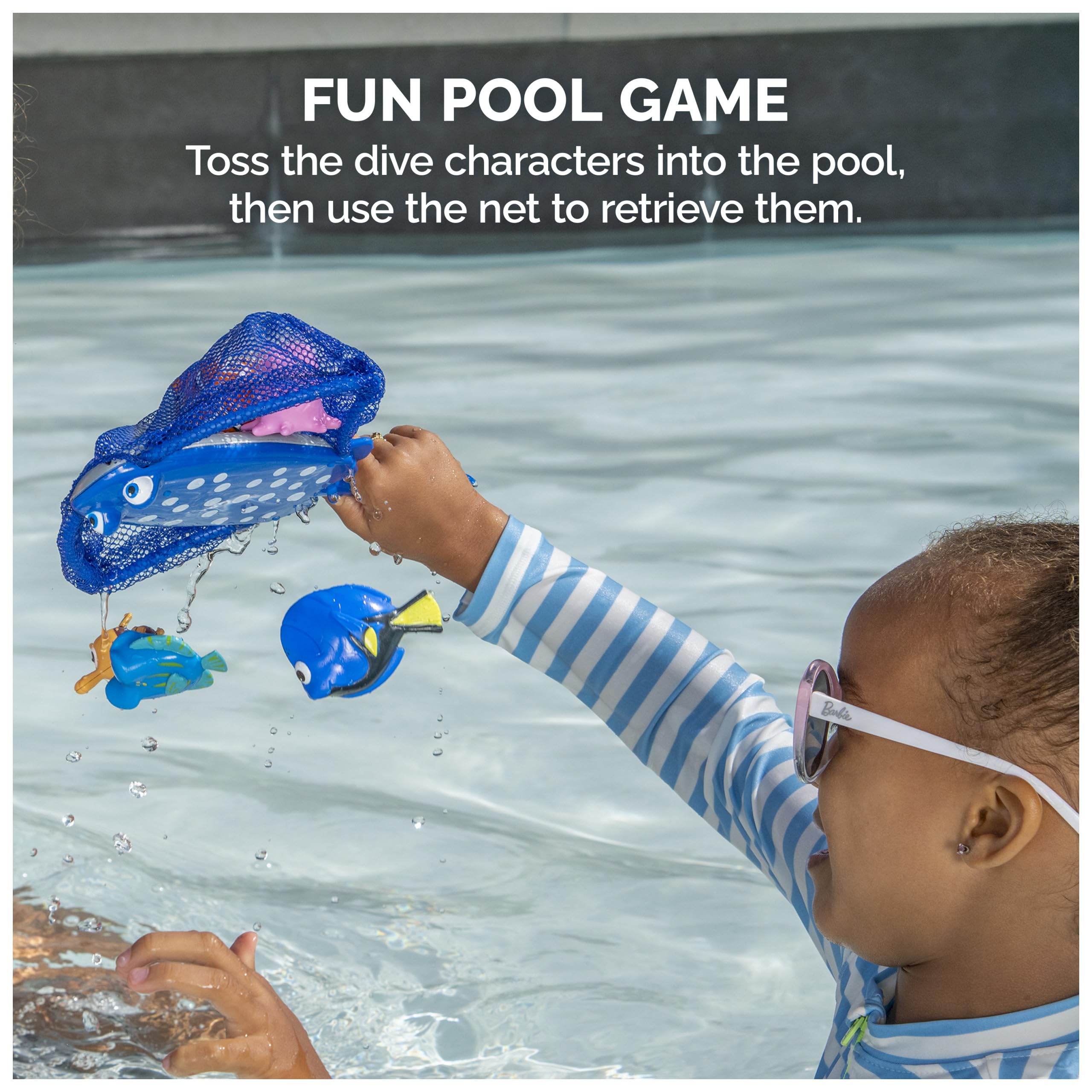 Swimways Gabby's Dollhouse Dive n Catch Game, Swimming Pool Accessories & Kids Pool Toys, Pool Party Supplies & Water Toys for Kids Aged 5 & Up