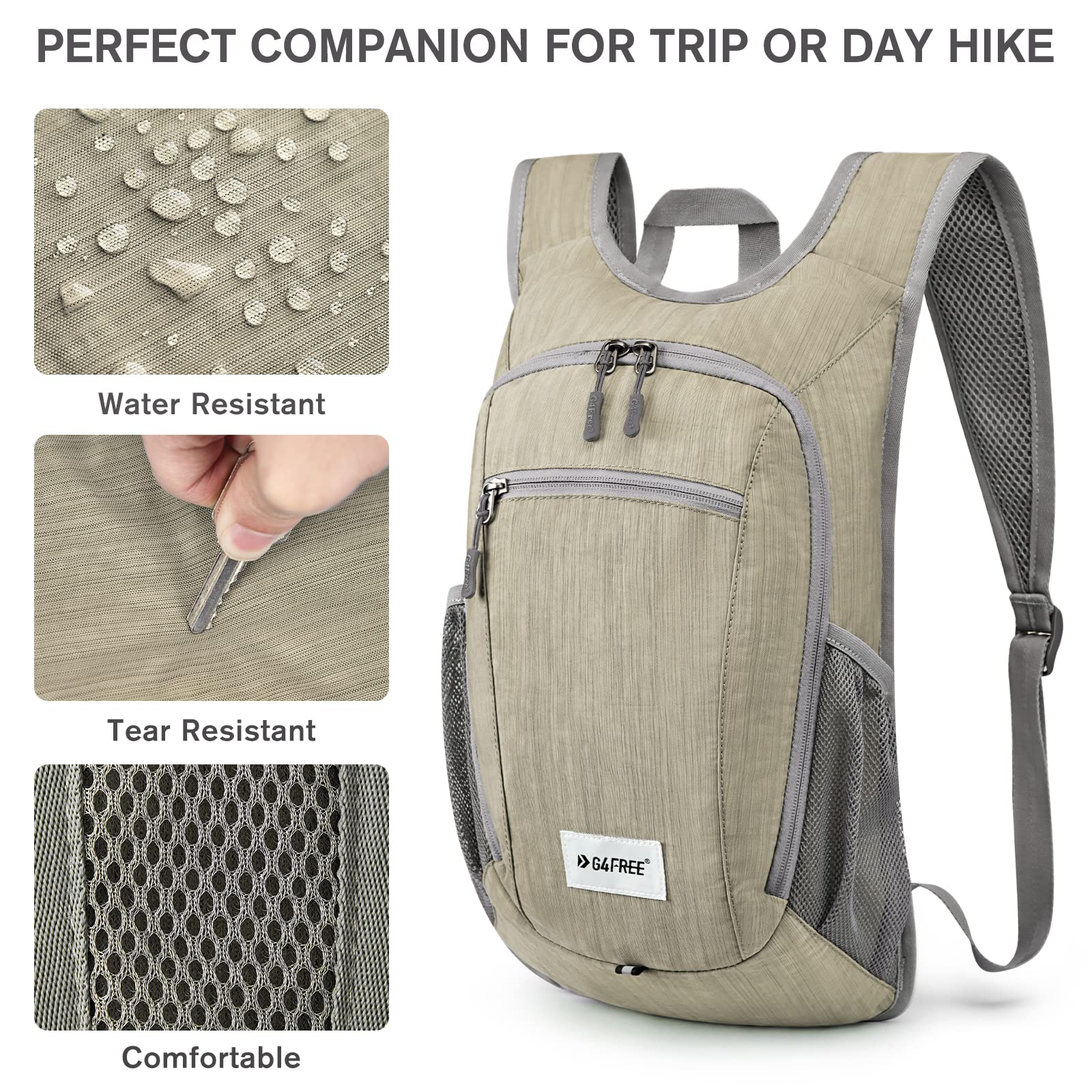 G4Free 10L/15L Hiking Backpack Lightweight Packable Hiking Daypack Small Travel Outdoor Foldable Shoulder Bag
