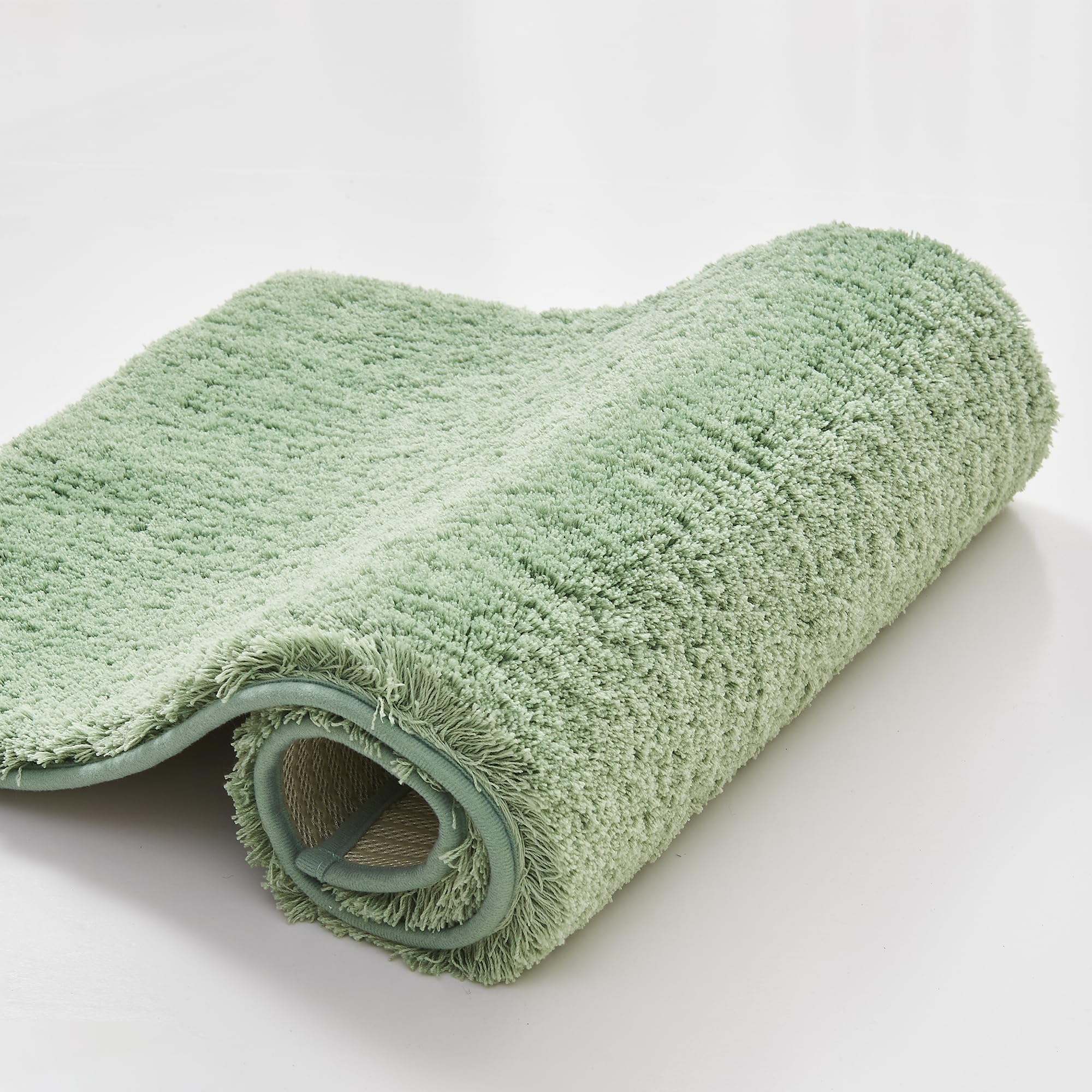 CozeCube Circle Fleece Bath mats for Bathroom, Fluffy Absorbent, Melange Quick Dry Microfiber Bath Rugs, Non Slip Washable Shower Mat Gifts, Brown, 24" X 16"
