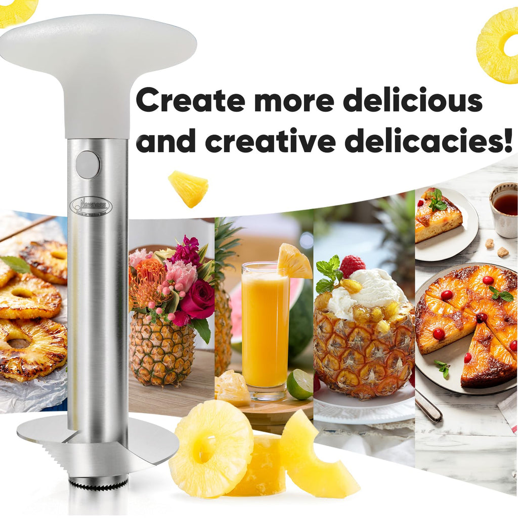 Pineapple Corer, [Upgraded, Reinforced, Thicker Blade] Newness Premium Pineapple Corer Remover, Stainless Steel Pineapple Core Remover Tool for Home & Kitchen with Sharp Blade for Diced Fruit Rings