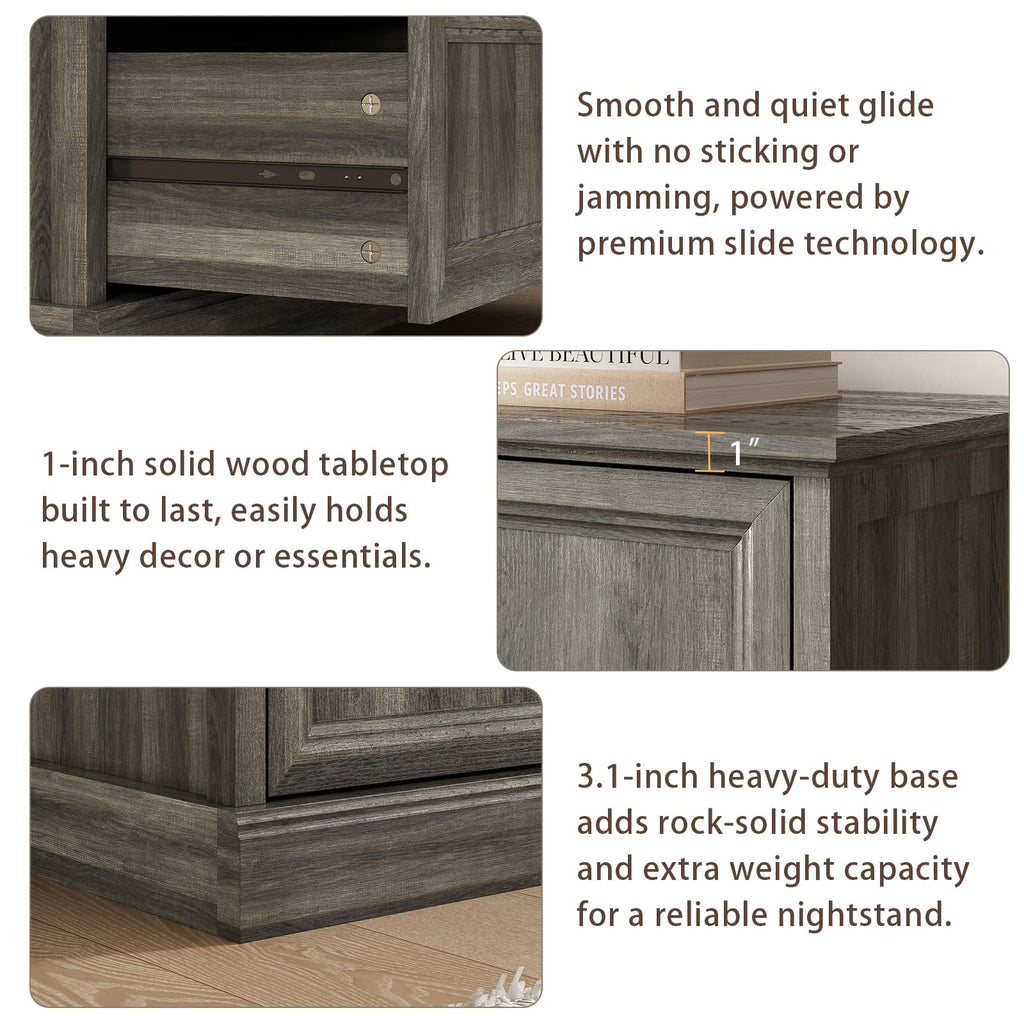 Farmhouse 5 Drawers Dresser for Bedroom, 44" Tall Brown dresser Wood Rustic Chest of Drawers with Wide Metal Handle,Natural Texture,Drawer Organizer for Bedroom,Living Room,Hallway and Entryway
