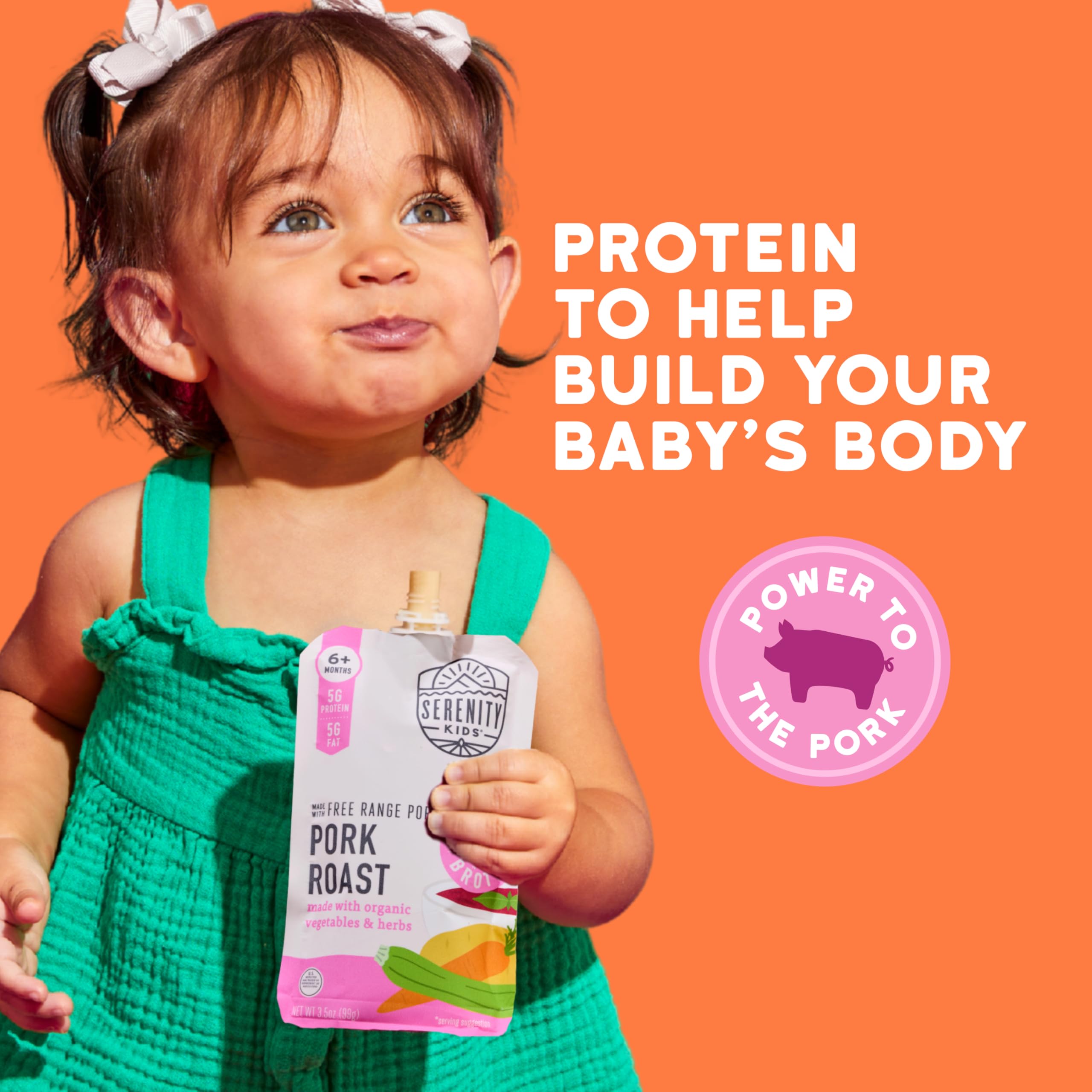 Serenity Kids Bone Broth Puree Made With Organic Veggies | Clean Label Project Purity Award Certified | 3.5 Ounce BPA-Free Pouch | Grass Fed Beef Pot Roast | 1 Count