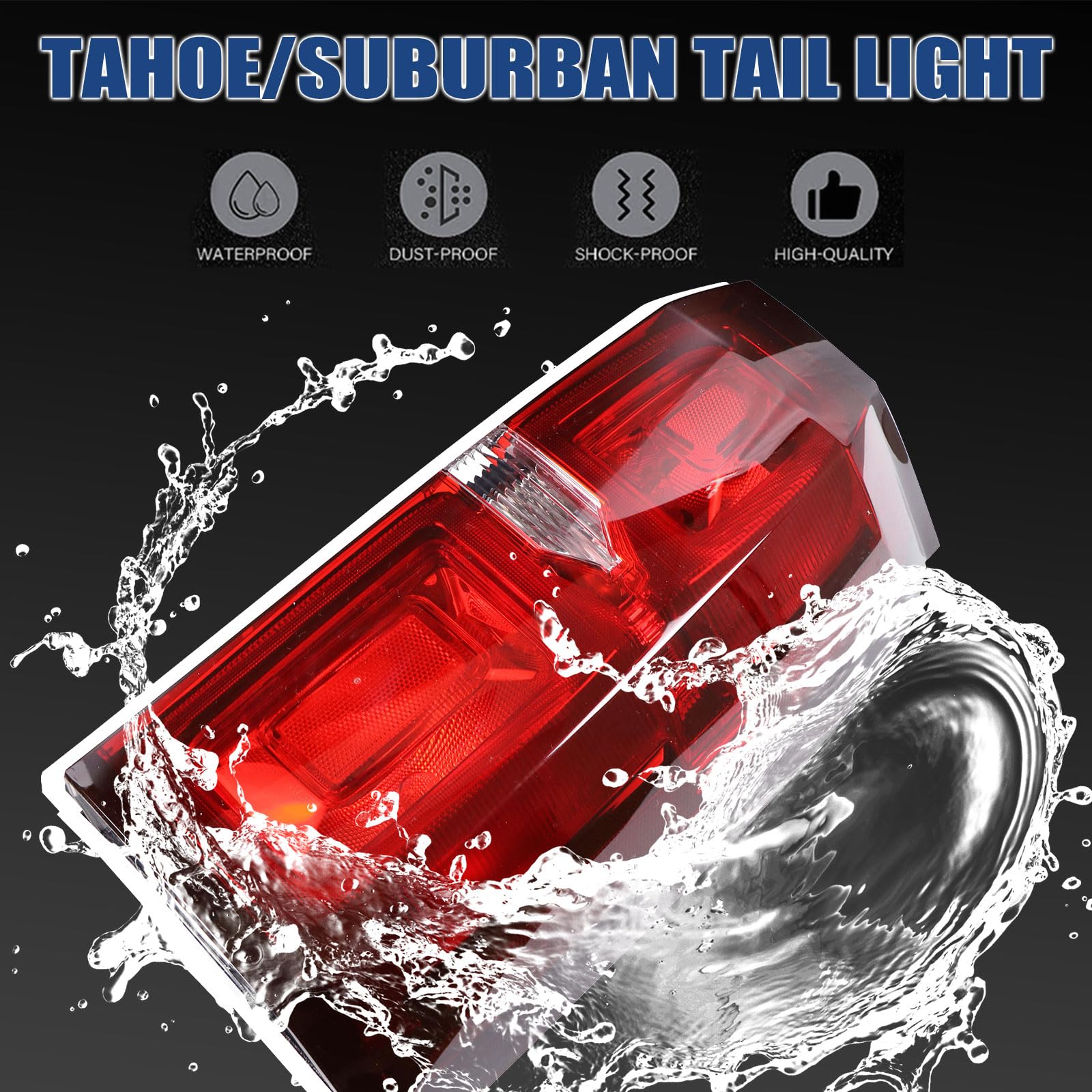 Tail Light Assembly Compatible with Chevy Tahoe Suburban 2015 2016 2017 2018 2019 2020 LED Brake Lamp Left Driver Side # 84467058 GM2800264