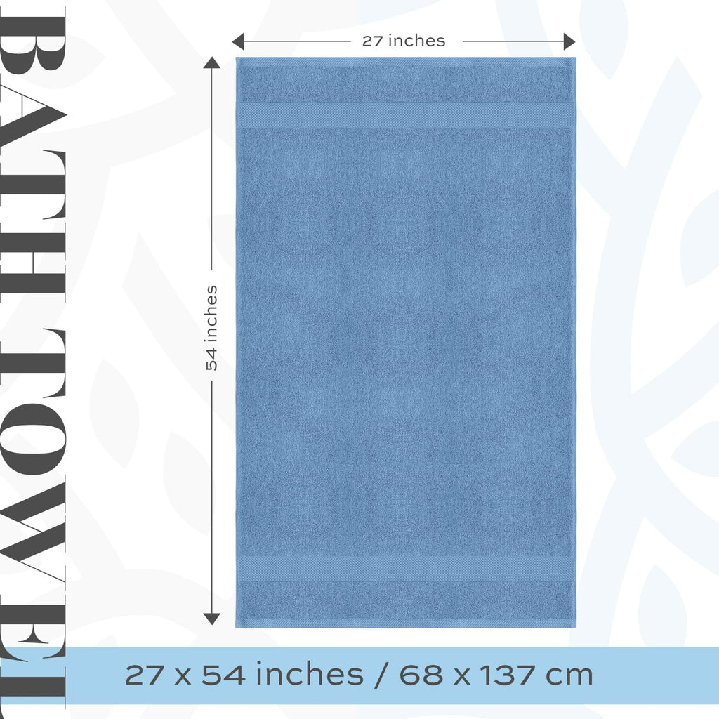 White Classic Luxury Bath Towels Set of 4 Large - 700 GSM Turkish Cotton Ultra Soft Bath Towels 27x54 | Highly Absorbent and Quick Dry | Hotel Towels for Bathroom Luxury, Plush Shower Towels, White