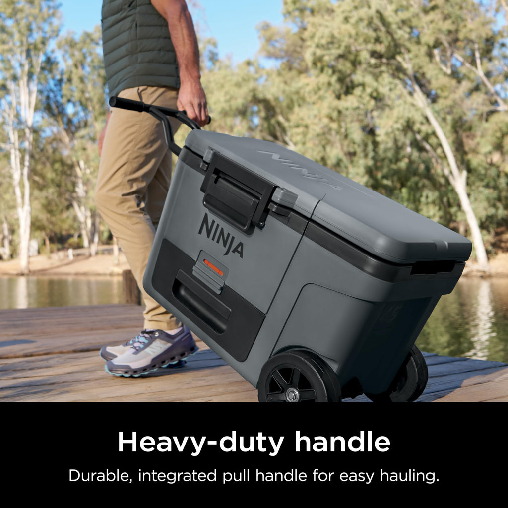 Ninja FrostVault | 65qt Wheeled Cooler with Cold Dry Zone | Integrated Fridge-Temp Dry Storage Drawer | Premium Heavy-Duty Insulated Cooler | Keeps Ice for Days | Charcoal Gray | FB265CG