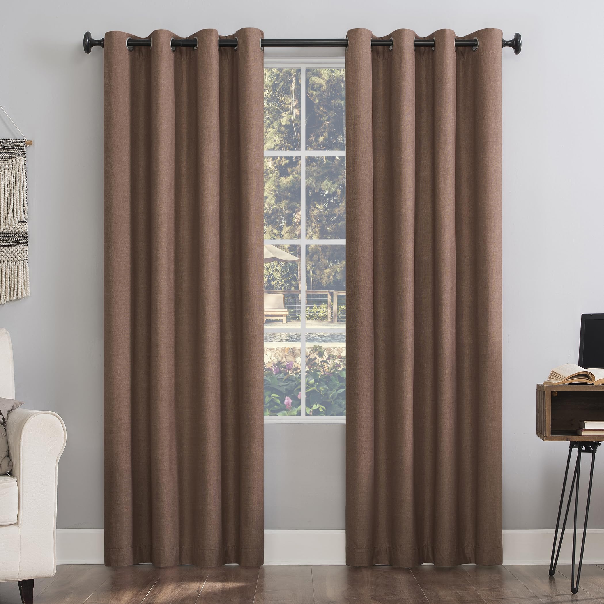 Sun Zero Columbia Thermal Insulated 100% Blackout Grommet Curtain Single Panel, 50" x 63", Cedar Orange