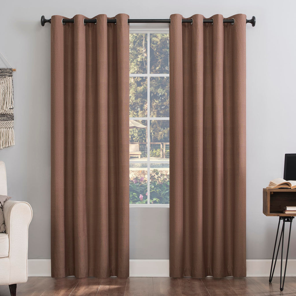 Sun Zero Columbia Thermal Insulated 100% Blackout Grommet Curtain Single Panel, 50" x 63", Cedar Orange