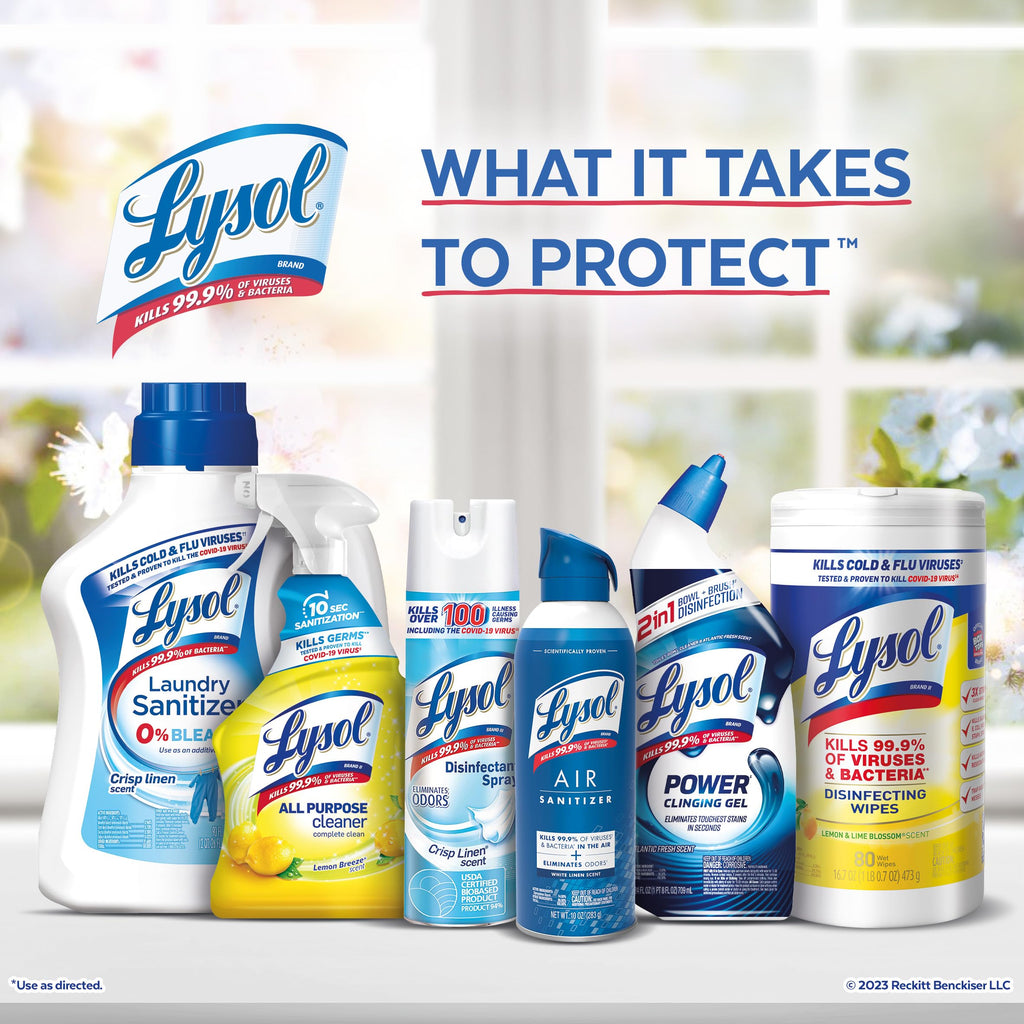 Lysol Toilet Bowl Cleaner Gel, for Cleaning and Disinfecting, Bleach Free, Ocean Fresh Scent, 24oz