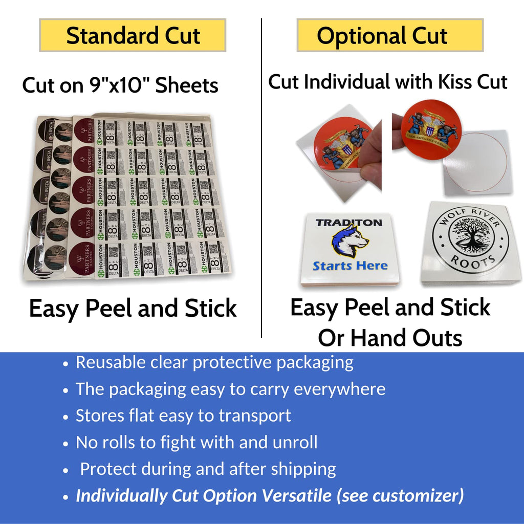 1.5 Inches Custom Sticker Personalized Labels Waterproof Dishwasher Safe Made USA, Custom Labels Business or Image Personalize Your Business Stickers