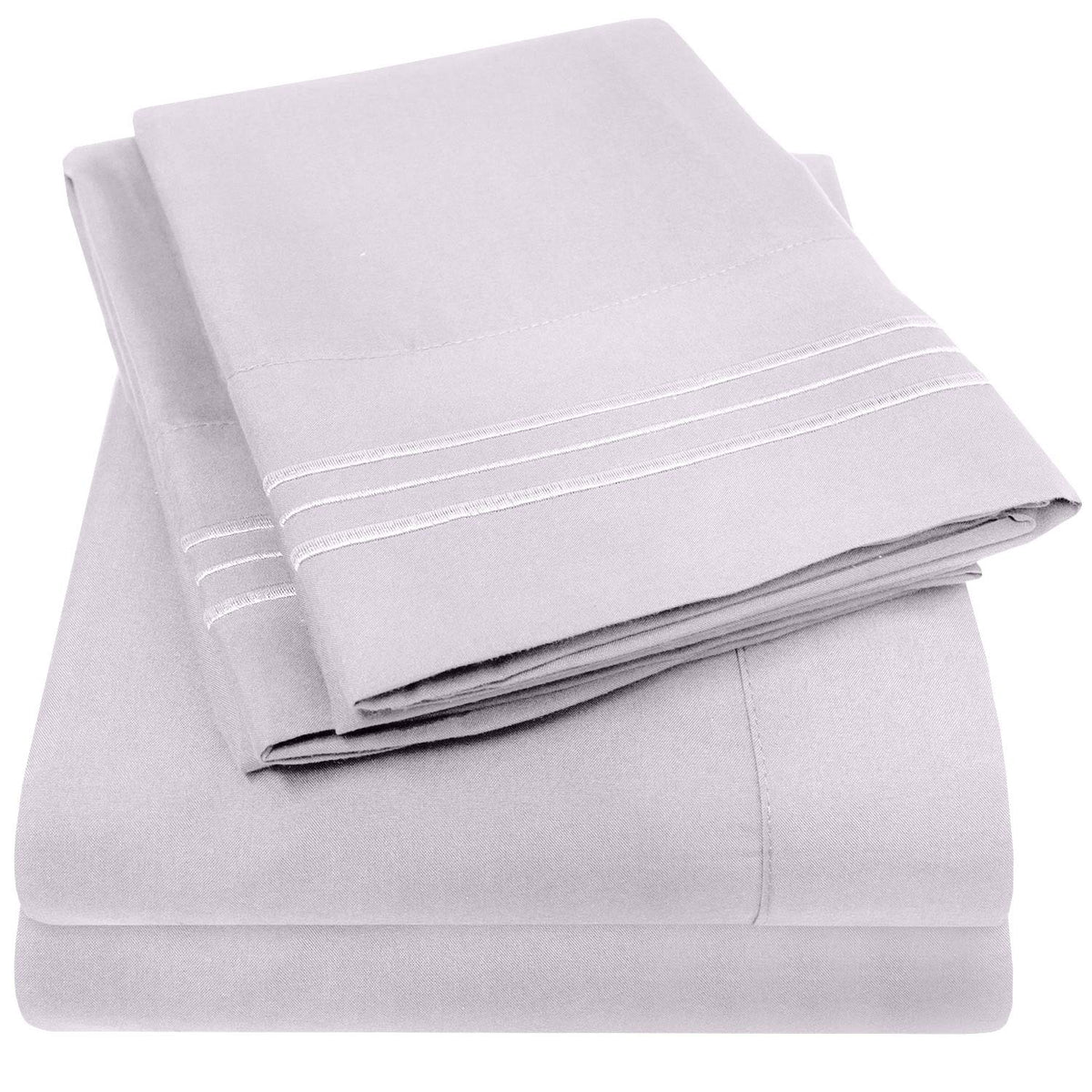 1500 Supreme Collection Extra Deep Pocket Sheets Set - Luxury Soft Bed Sheets, Wrinkle Free, Bedding, Over 40 Colors, 21 inch Extra Deep Pocket, Twin, Silver